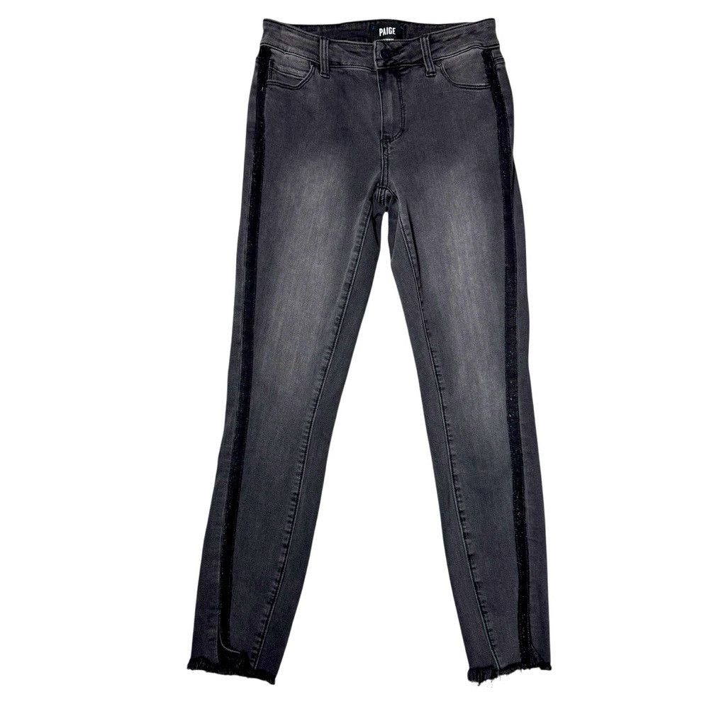 Paige PAIGE Verdugo Ankle Twist Seam Skinny Black Granite Jeans S Size 27" / US 4 / IT 40 - 3 Thumbnail