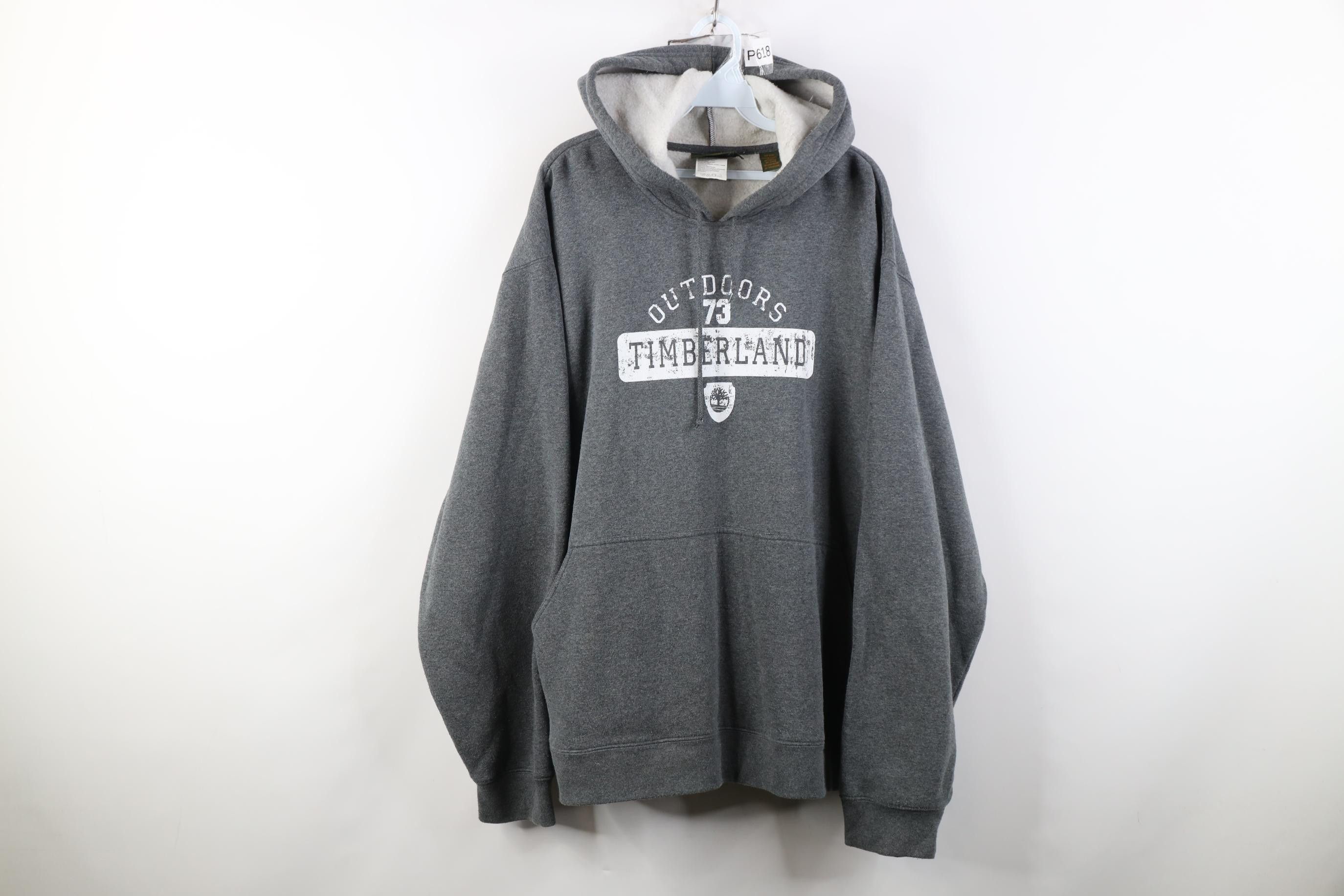 Timberland Vintage Y2K Timberland Heavyweight Hoodie Sweatshirt Gray Size US XXL / EU 58 / 5 - 1 Thumbnail