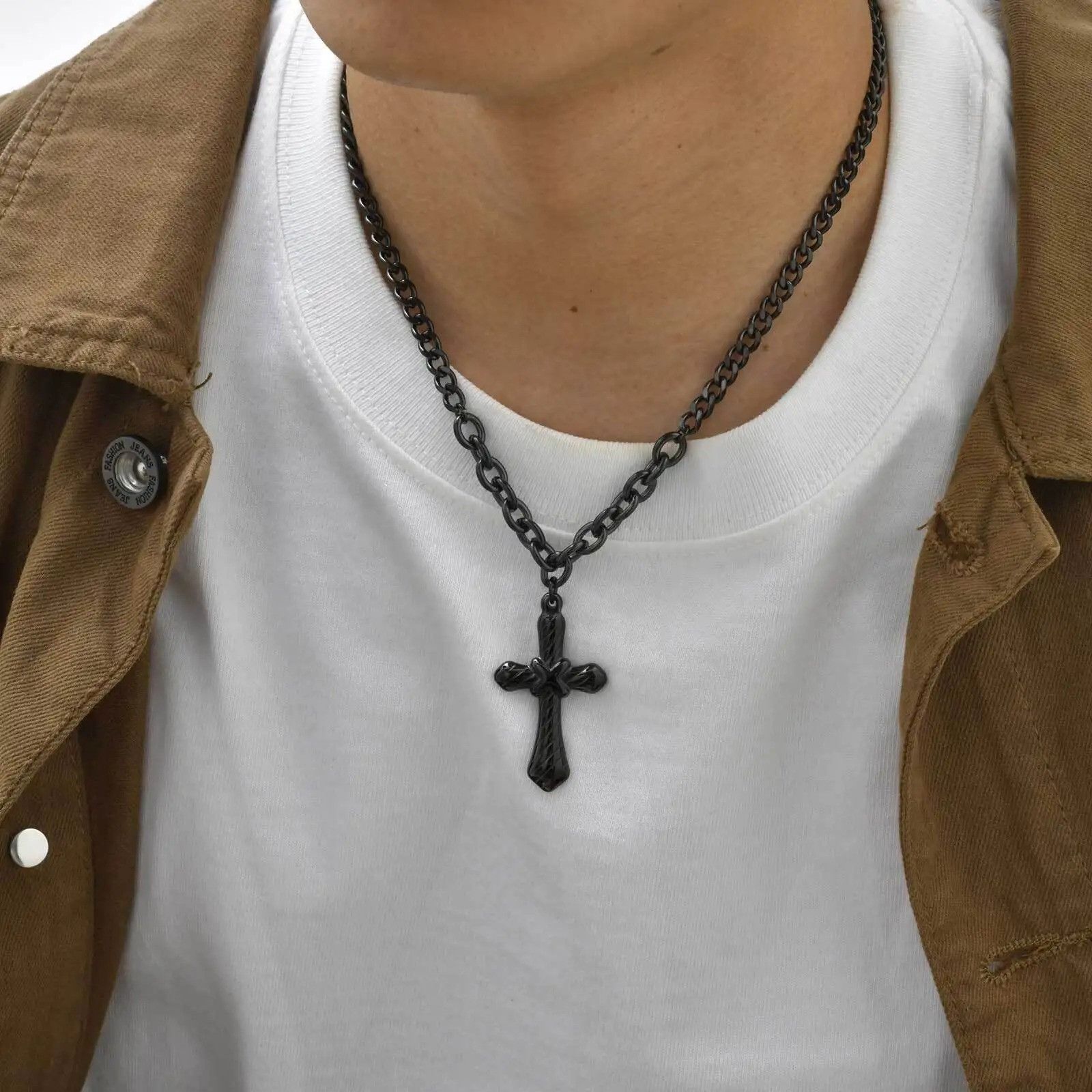 Jewelry Black Cross Pendant Necklace Size ONE SIZE - 2 Thumbnail