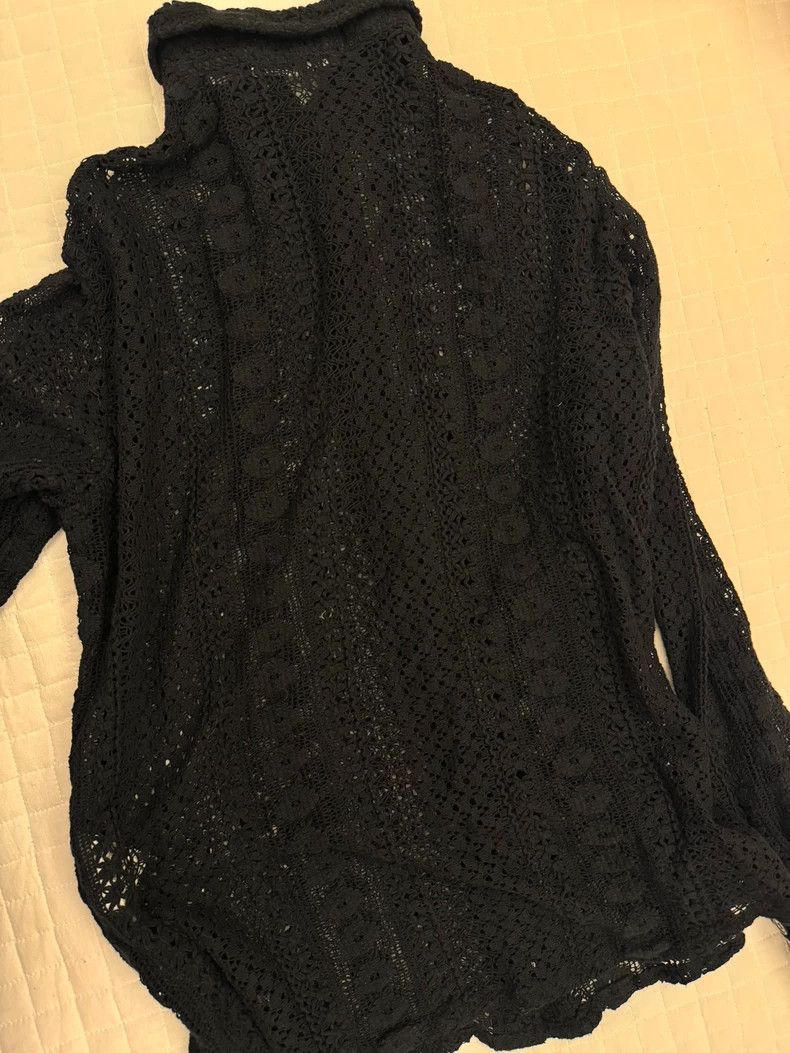 Our Legacy Our Legacy Black lace shirt with openwork Size US S / EU 44-46 / 1 - 4 Thumbnail