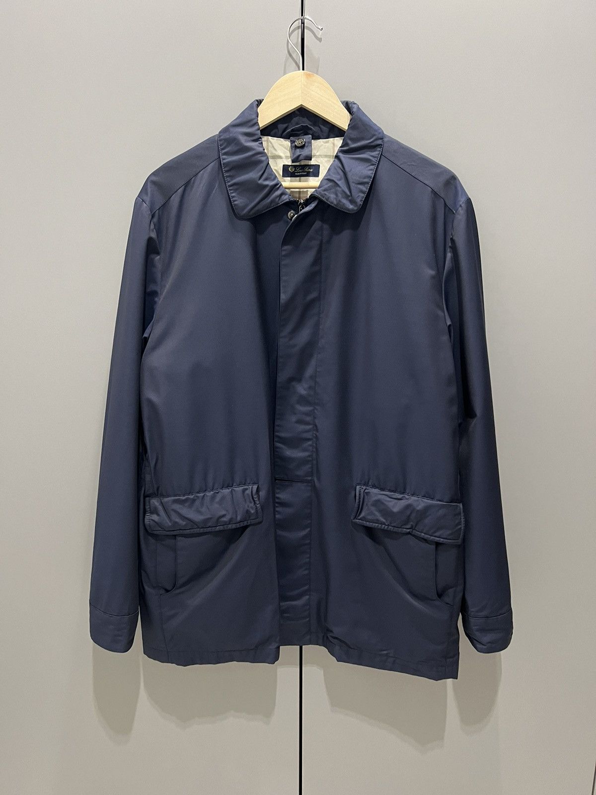 Loro Piana LORO PIANA Horsey Wool Blend Carcoat Jacket Large Blue 5000$ Size US L / EU 52-54 / 3 - 3 Thumbnail