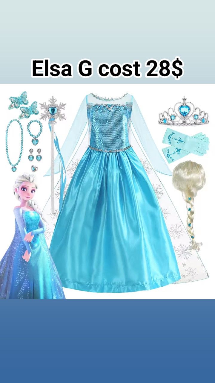 Disney Disney Frozen Elsa Snow Queen Princess Dress Halloween Kids Size ONE SIZE - 7 Thumbnail