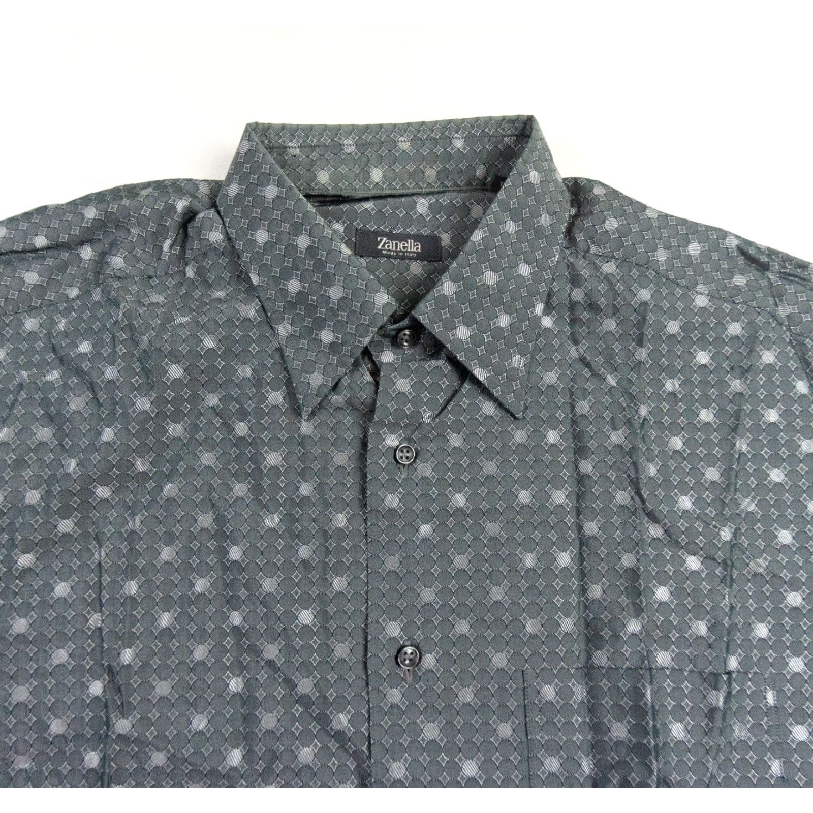 Zanella Zanella Button Up Shirt Mens XL Gray Long Sleeve Collared Preppy Workwear Size US XL / EU 56 / 4 - 2 Thumbnail