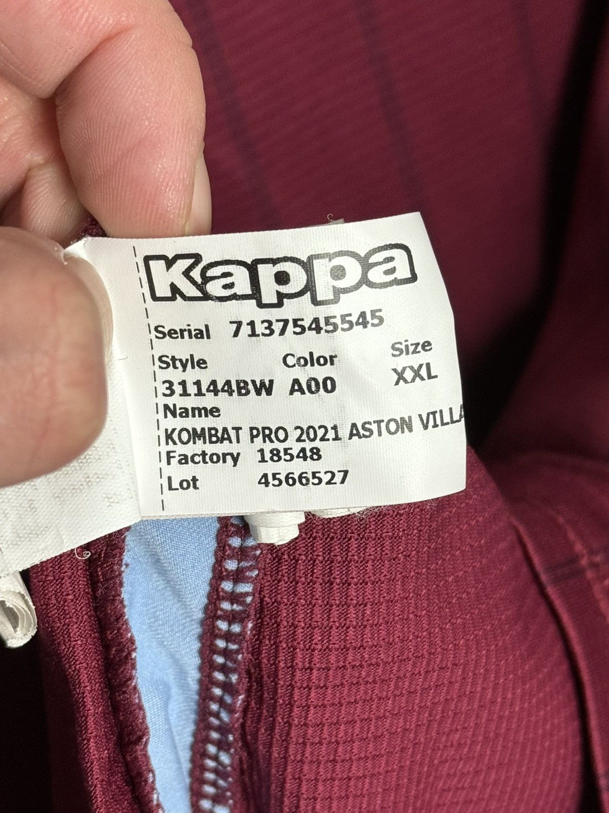 Kappa Aston Villa 20/21 Home Football Jersey Size US L / EU 52-54 / 3 - 17 Thumbnail