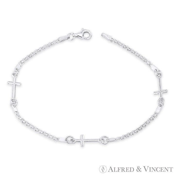 Other Latin Cross & 2mm Bismark Link Chain Charm Bracelet Size ONE SIZE - 1 Preview