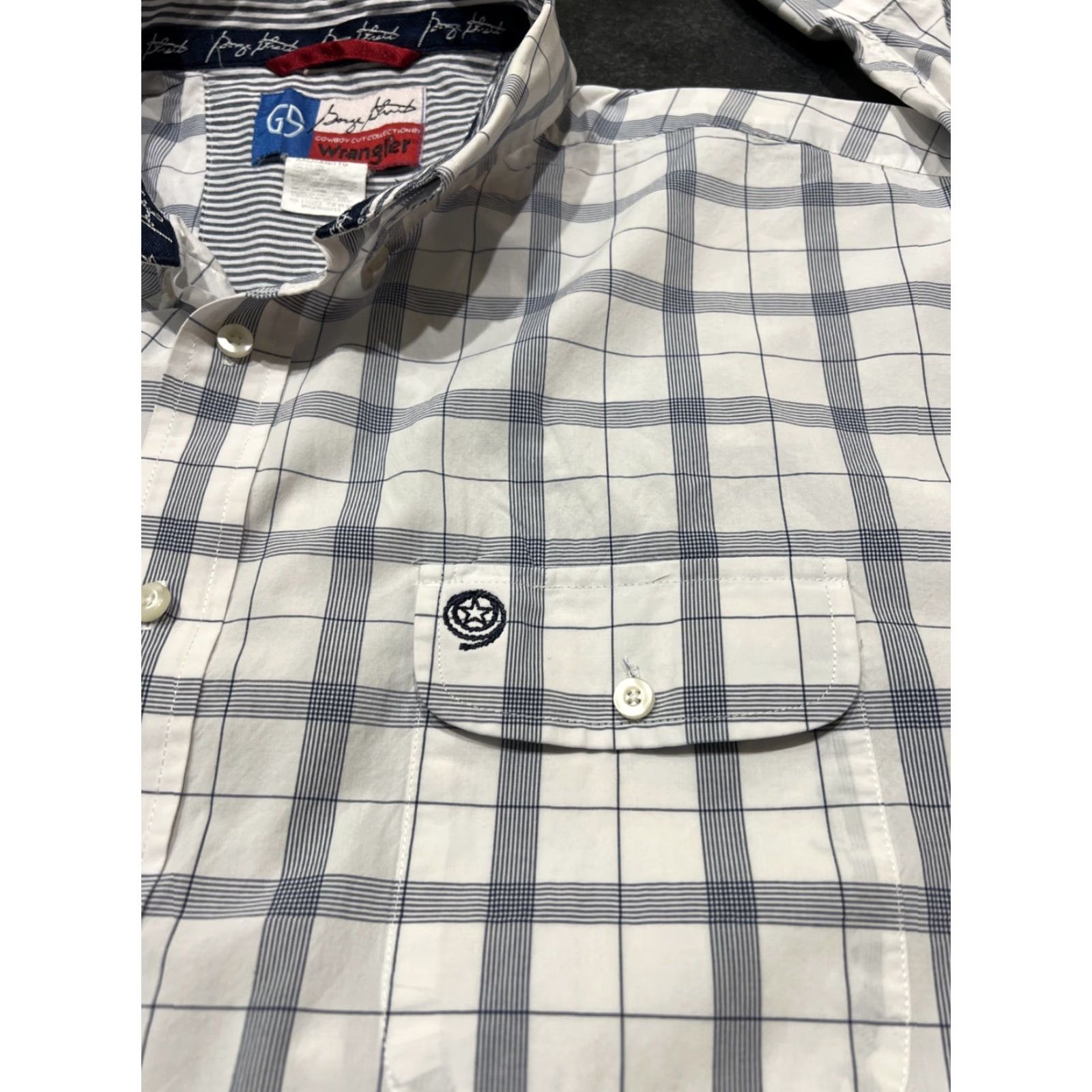 Wrangler Wrangler George Strait 2XL Shirt Mens Long Sleeve Plaid White Blue Cowboy Size US XXL / EU 58 / 5 - 3 Thumbnail