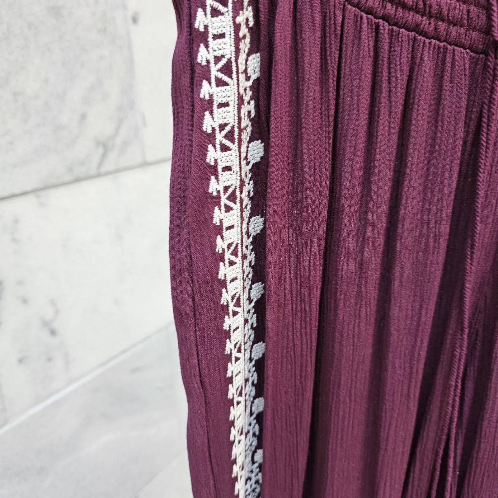 Designer Mudd Women's Burgundy Boho Pants Size ONE SIZE - 3 Thumbnail