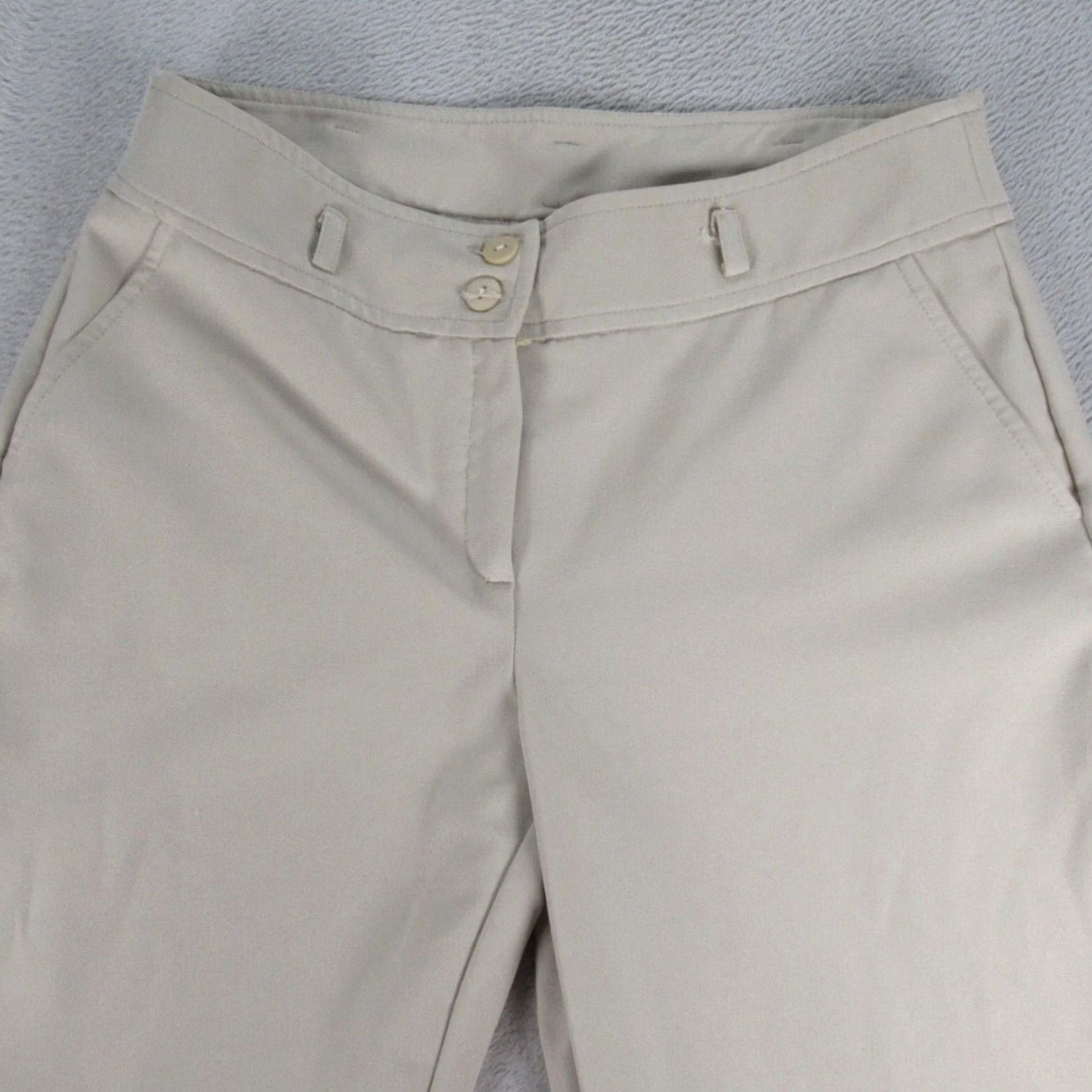 ALEXIS Alexis Pants Womens 8 Beige Dress Pants Wide-Leg 29x30 High Waist Zip Button Crepe Polyester"} Size 30" / US 8 / IT 44 - 4 Thumbnail