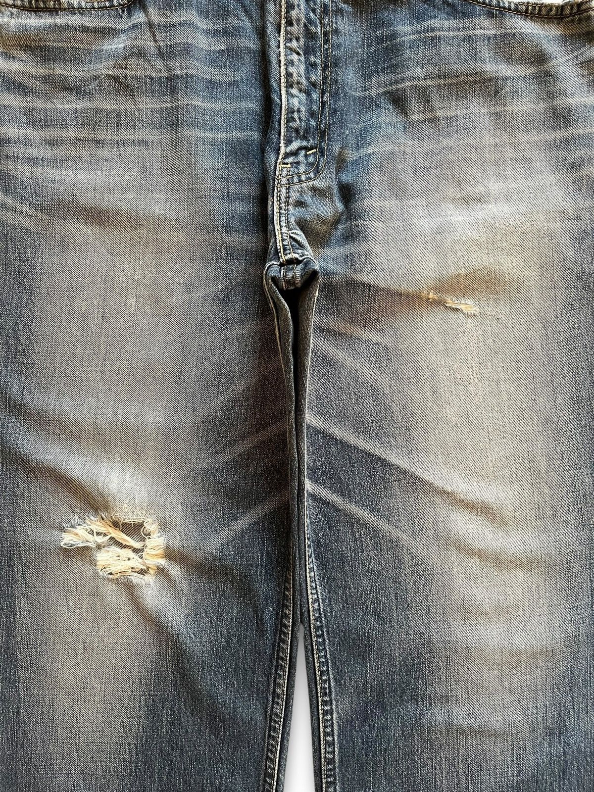 Levi's Vintage 90s Levis 502 Blue Wash Distressed Baggy Jeans Size US 37 - 5 Thumbnail