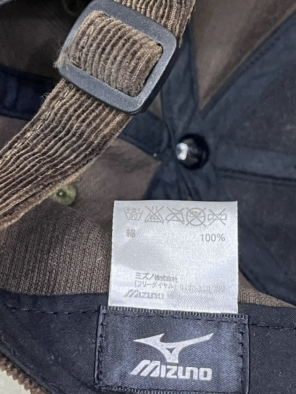 Mizuno 🔥Vtg Mizuno Brown Corduroy Cap Big Spellout Logo Strapback Size ONE SIZE - 7 Thumbnail