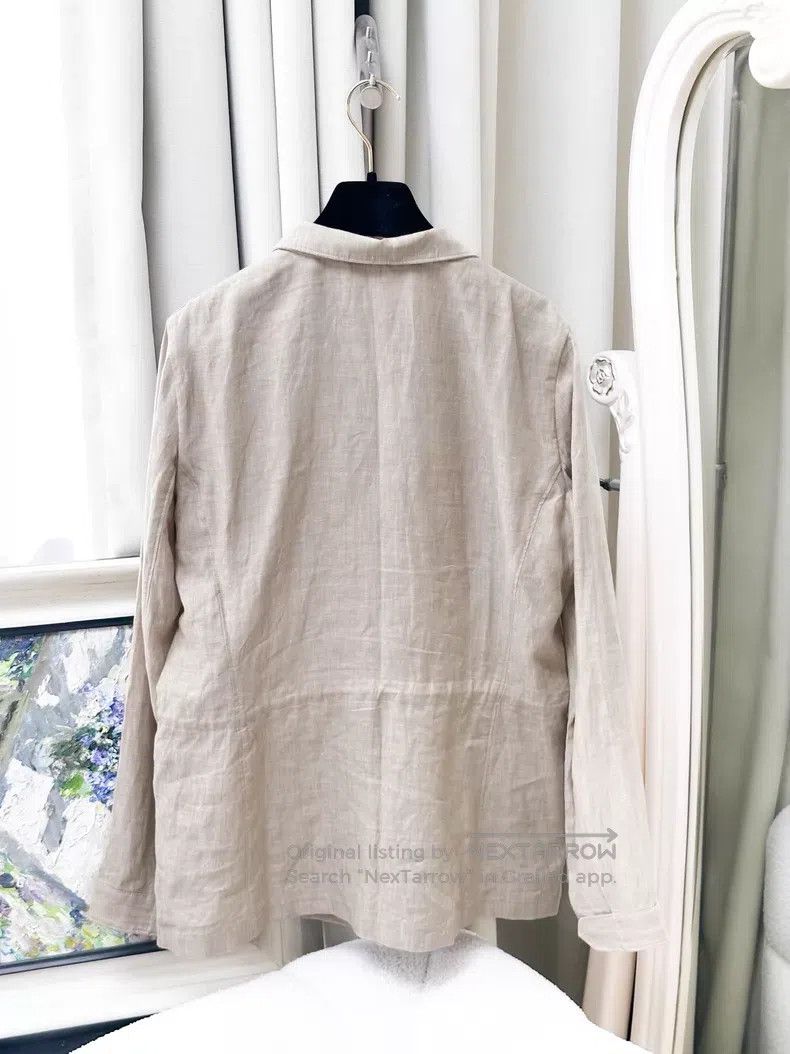 Loro Piana Loro Piana Khaki Linen Fabric Jacket Jacket Size M / US 6-8 / IT 42-44 - 2 Thumbnail