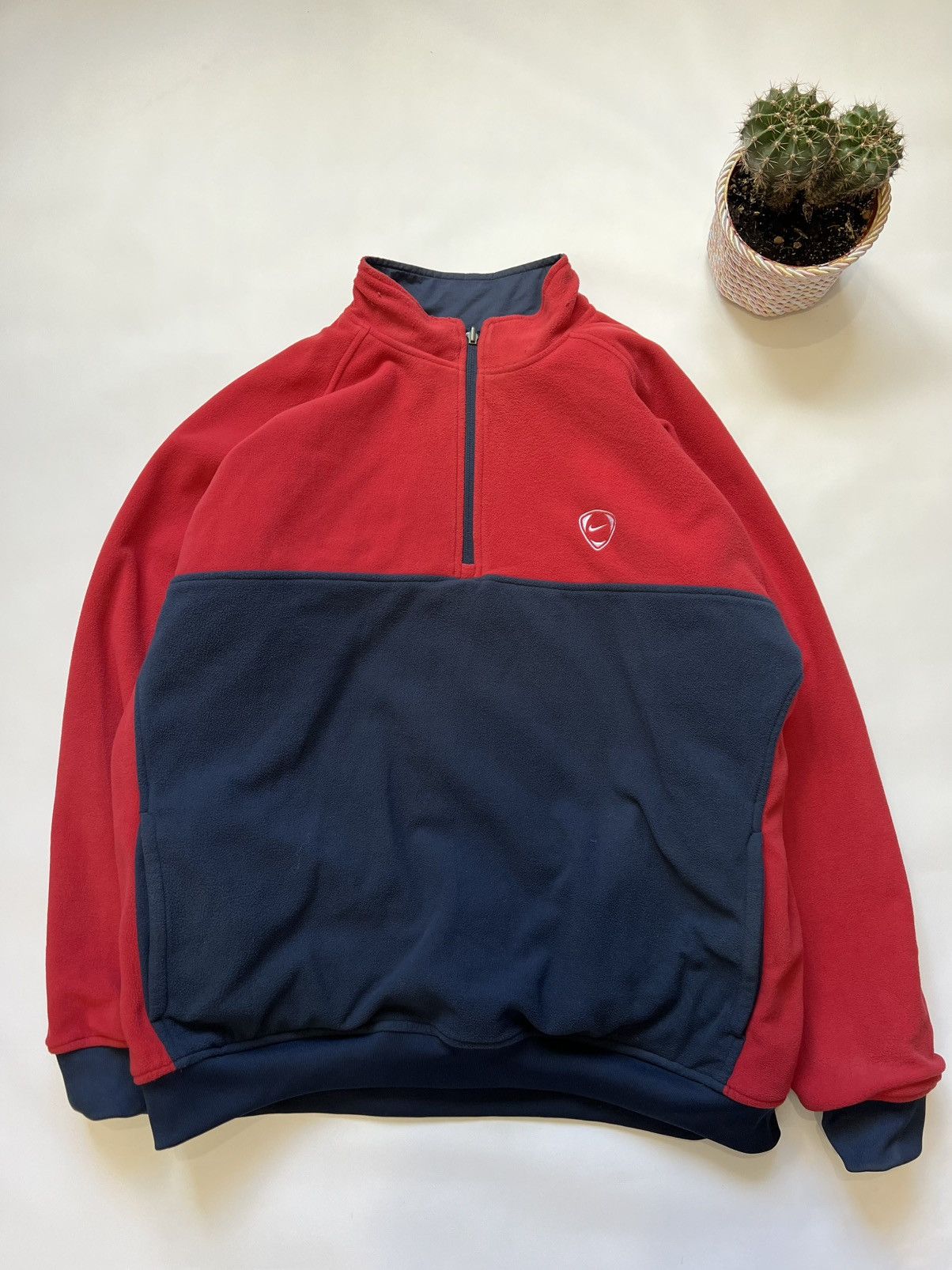 Nike Vintage Bilateral Fleece Nike Anorak Nylon Blue 00s Size US XXL / EU 58 / 5 - 1 Thumbnail