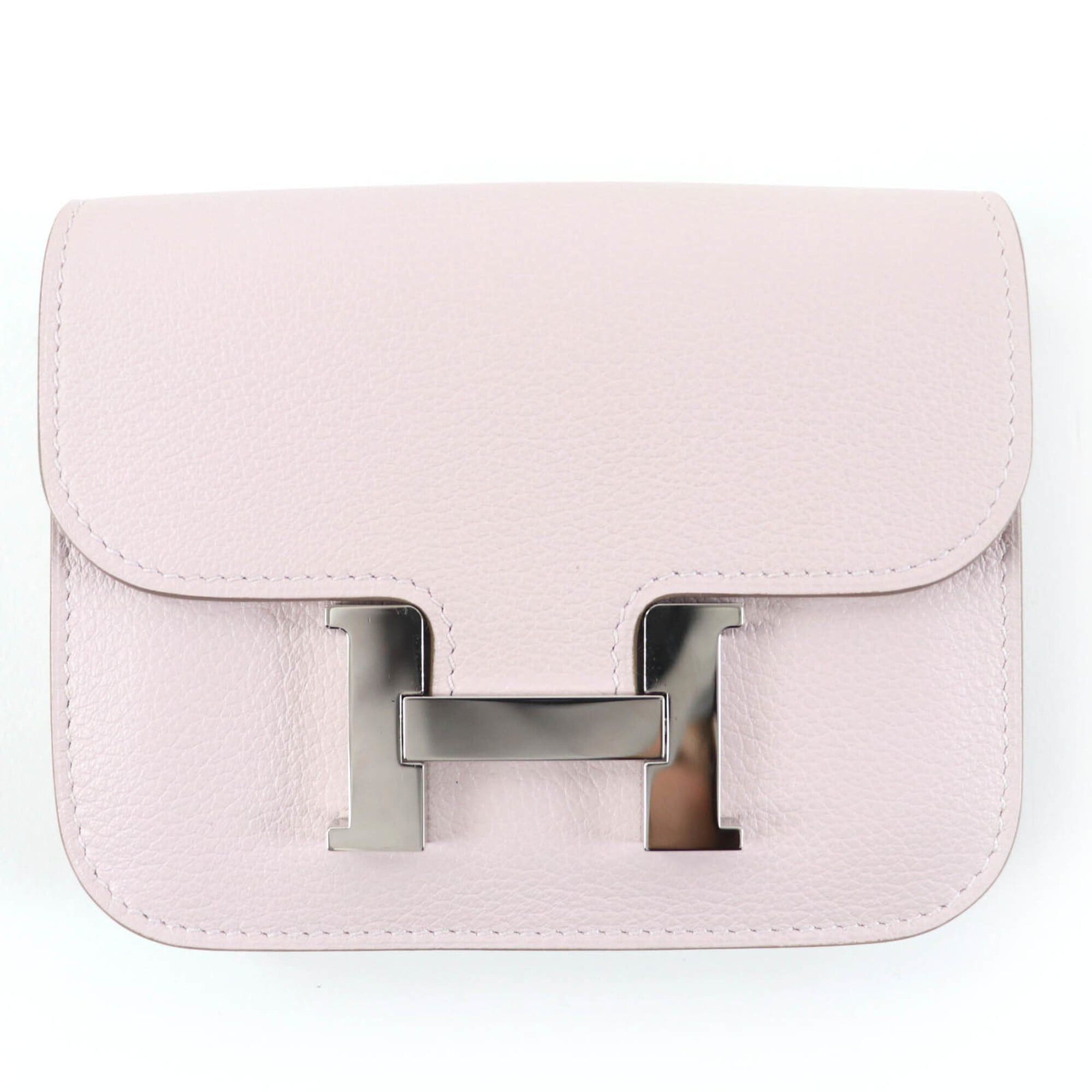 Hermes HERMES Constance Slim Evercolor Mauve Pale Silver Hardware Bi-fold Wallet B Stamp Comes with Box and Dust Bag Made in France Women's Size ONE SIZE - 1 Thumbnail
