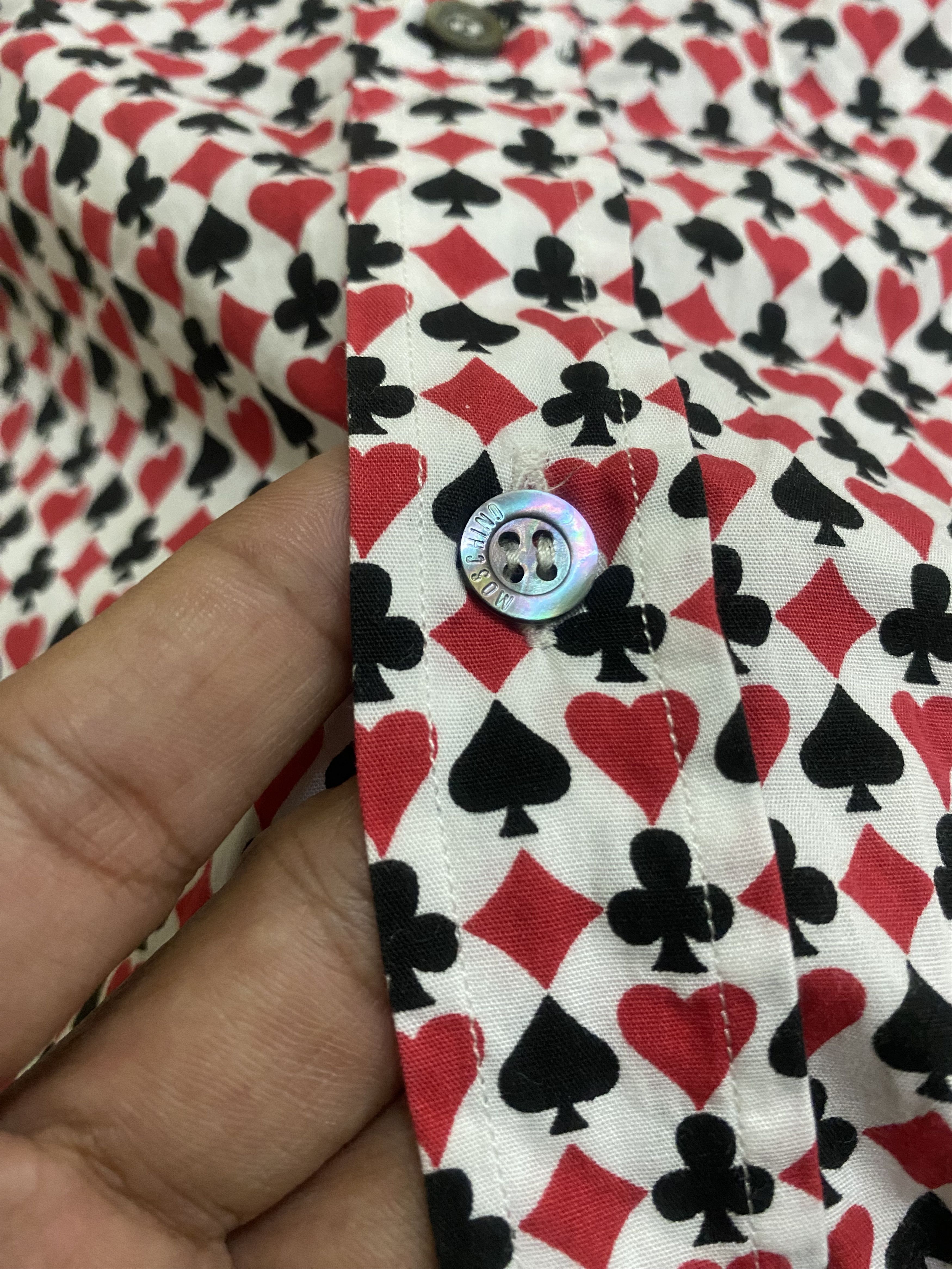 Moschino Moschino Poker Open Collar Button Up Size US M / EU 48-50 / 2 - 5 Thumbnail