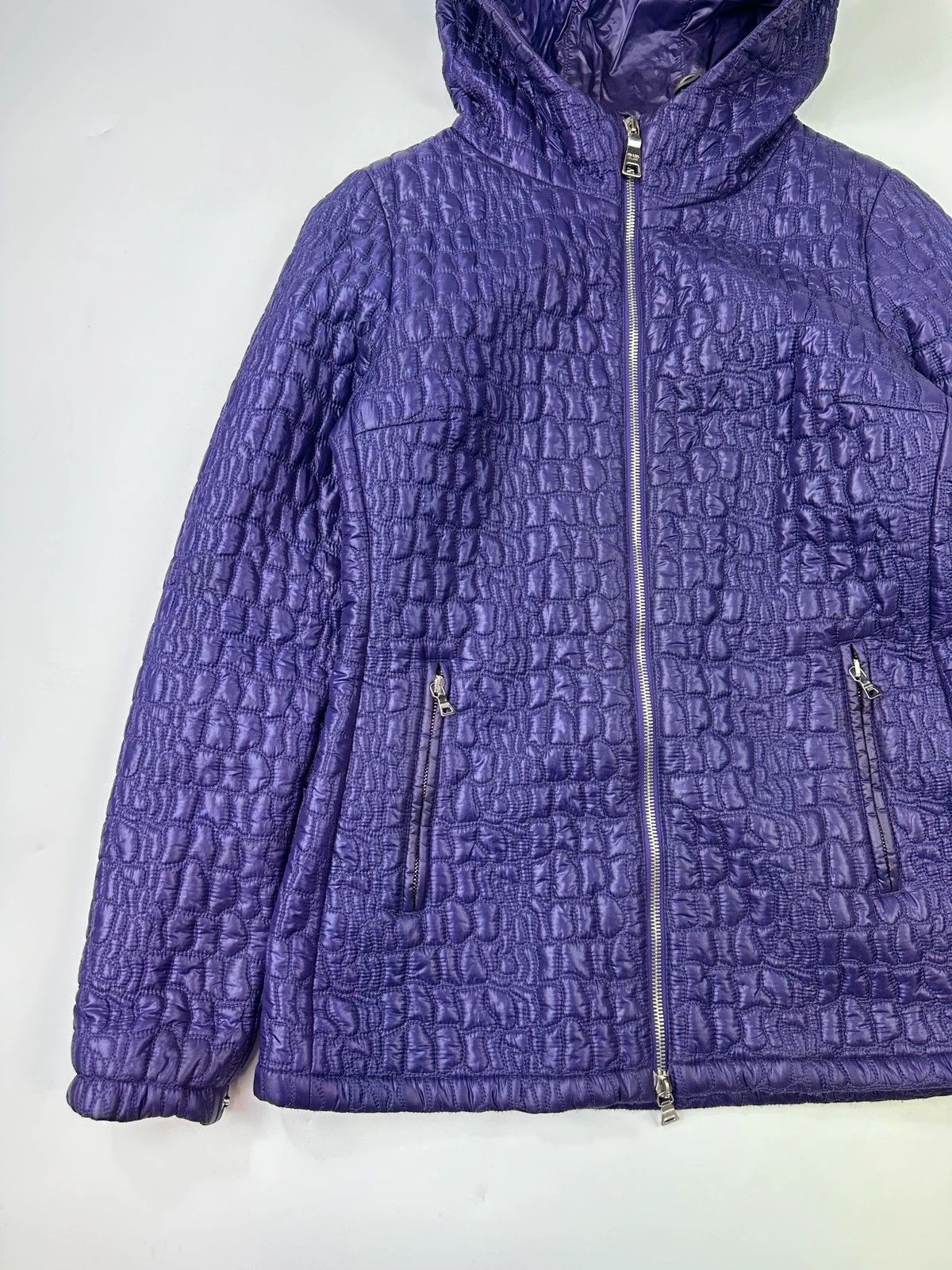 Prada Prada Sport FW2008 Purple Quilted Nylon Hooded Jacket Size L / US 10 / IT 46 - 3 Thumbnail