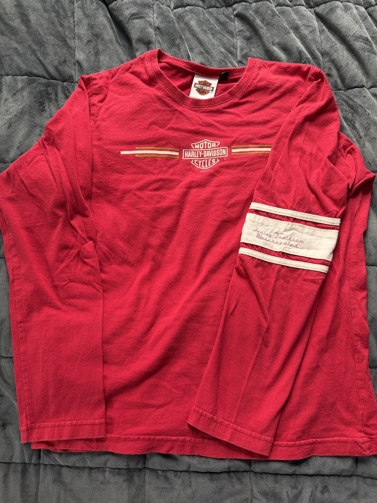 Harley Davidson Red Harley Davidson Long Sleeve T Shirt Size US L / EU 52-54 / 3 - 1 Thumbnail