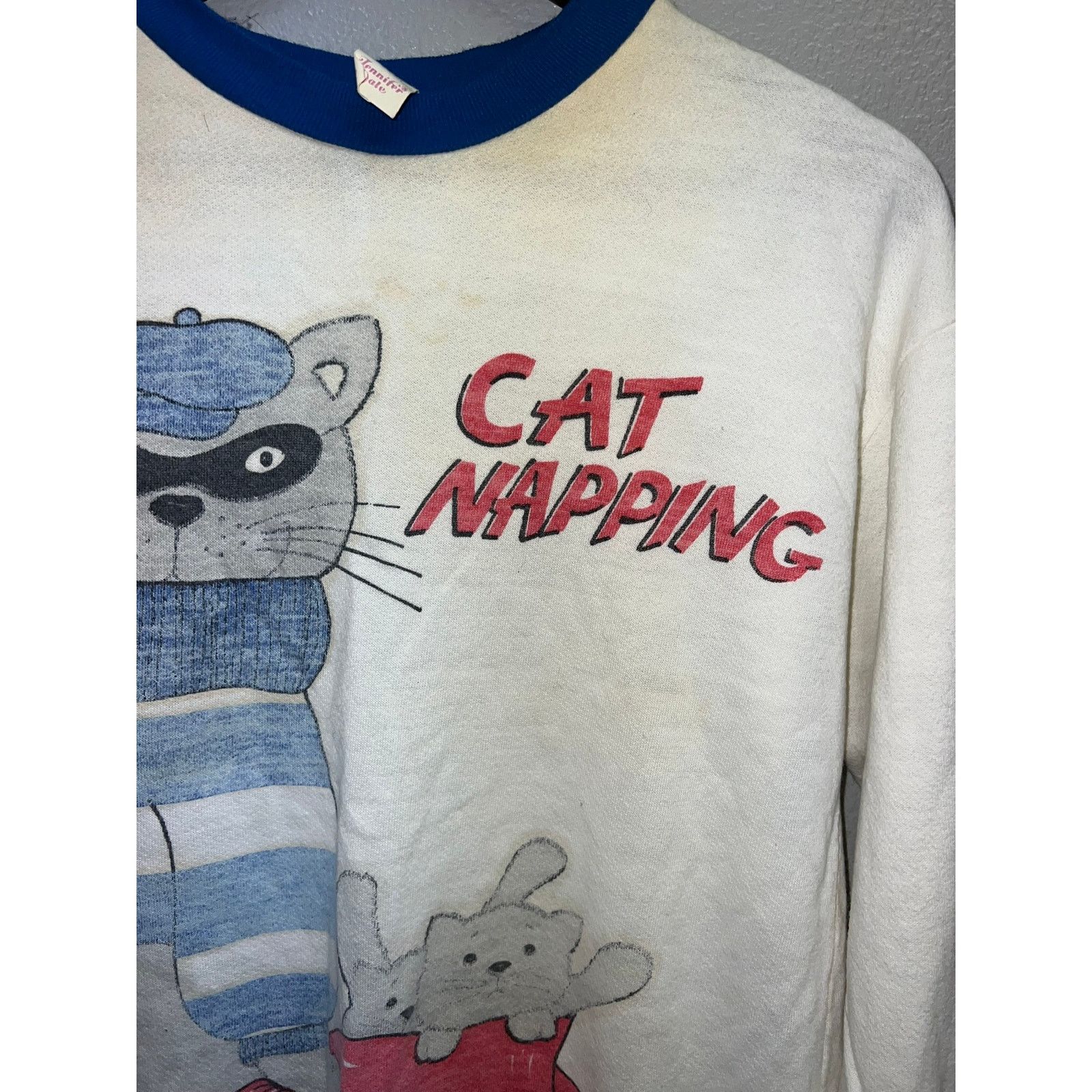 Vintage Vintage Cat Sleeper Shirt Napping Nap Graphic Top Tee 80s 13 Size XL / US 12-14 / IT 48-50 - 3 Thumbnail