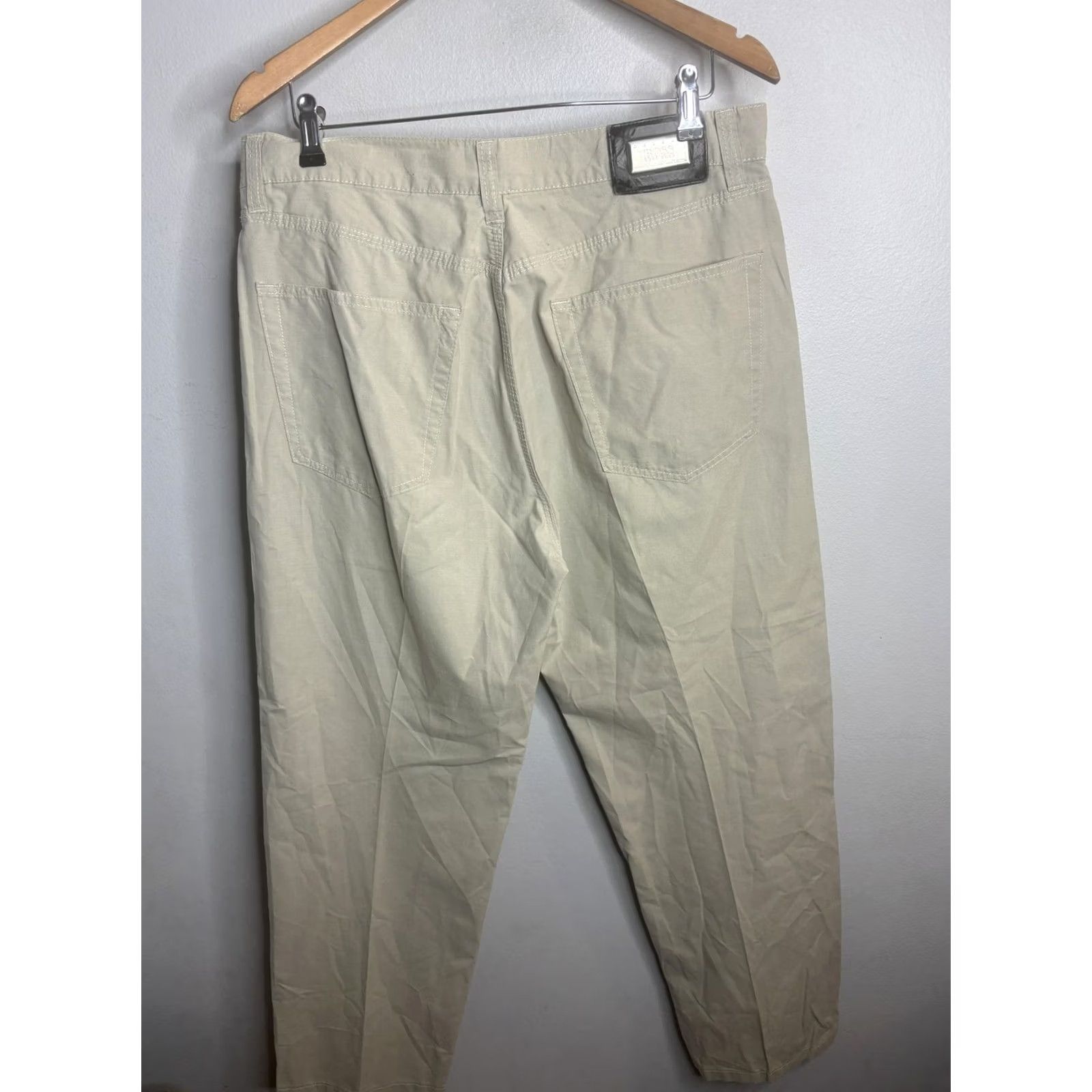 Hugo Boss HUGO BOSS Jeans Mens 36x34 Khaki Alabama 5-Pocket Cotton Straight 34in Beige/ tan Made in Italy Size US 36 / EU 52 - 4 Thumbnail