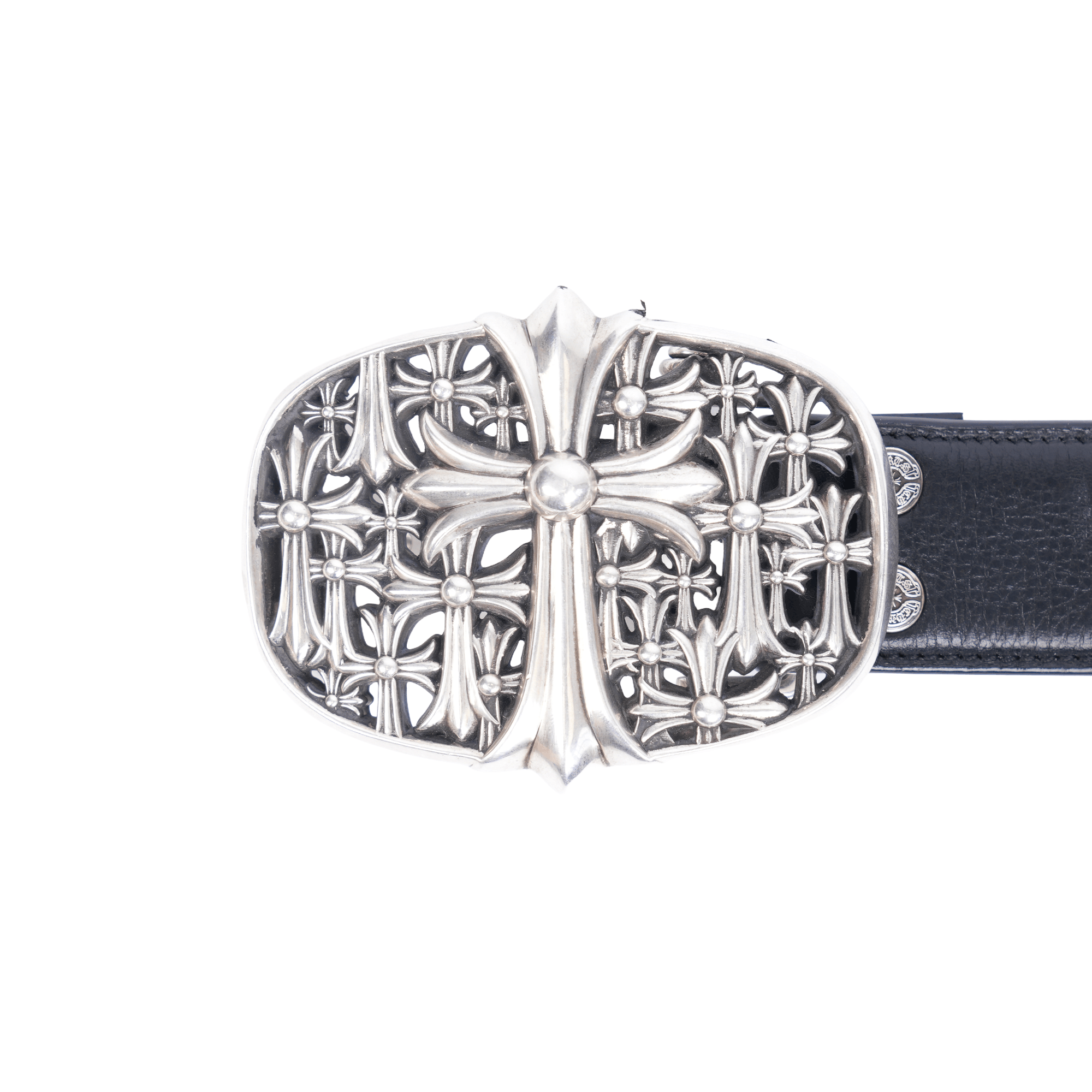 Chrome Hearts CHROME HEARTS CEMETERY BUCKLE WITH PLAIN BLACK STRAP Size 36 - 2 Thumbnail