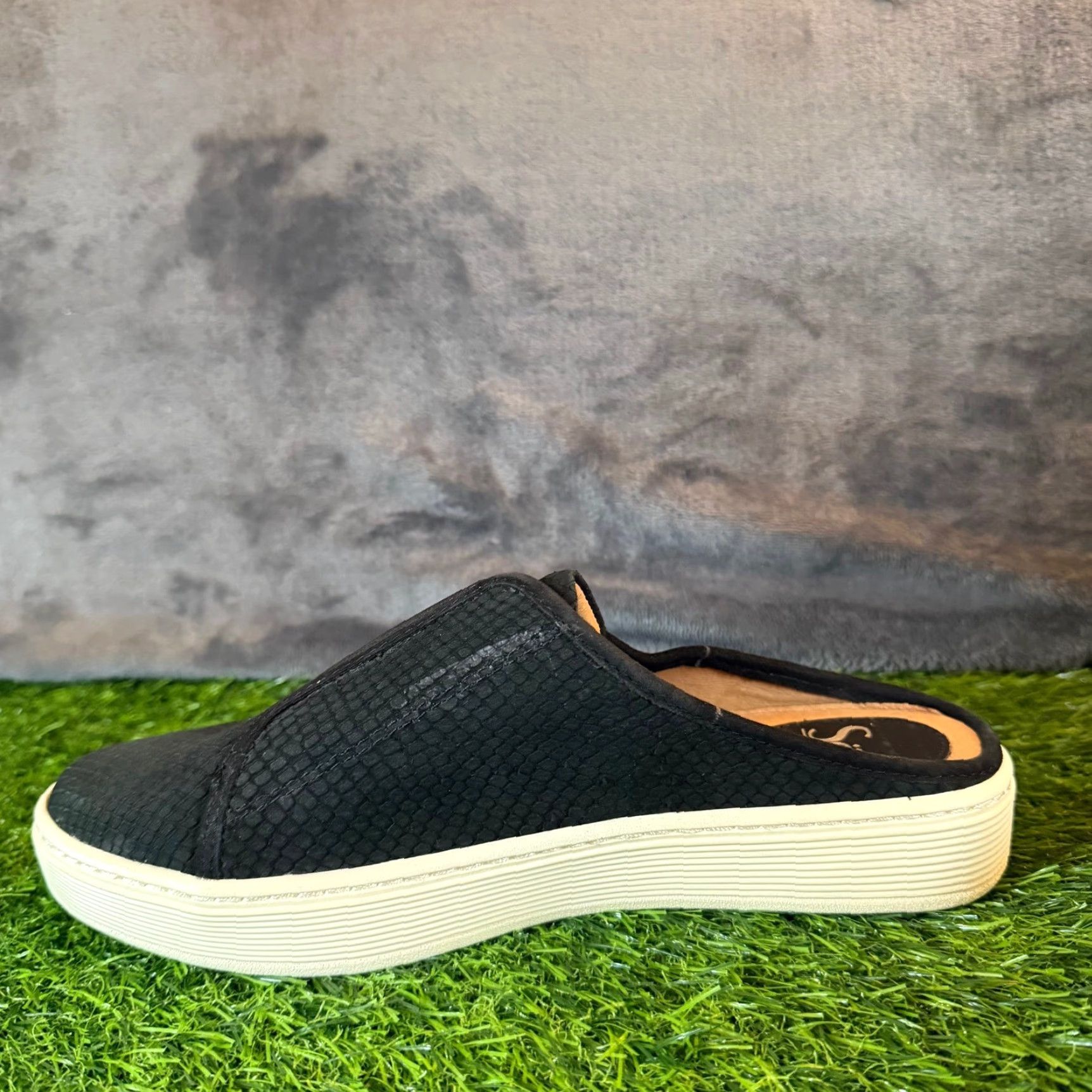 Vintage Sofft Somers Black Snakeskin Embossed Leather Mule Sneakers Womens 6.5M Size US 7 / IT 37 - 5 Thumbnail