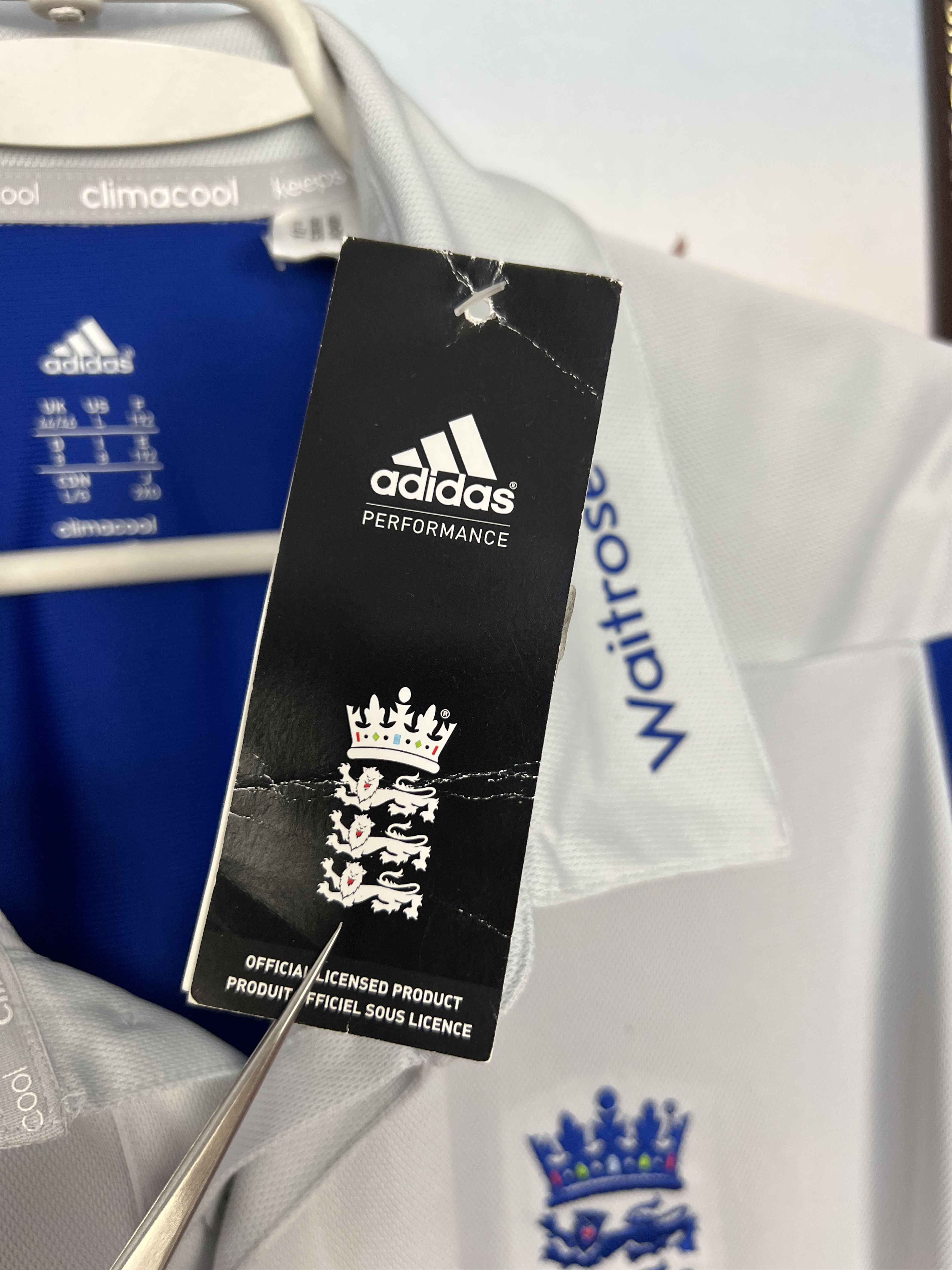 Adidas Adidas England National Team Cricket Polo Jersey Shirt Mens Size US L / EU 52-54 / 3 - 11 Thumbnail