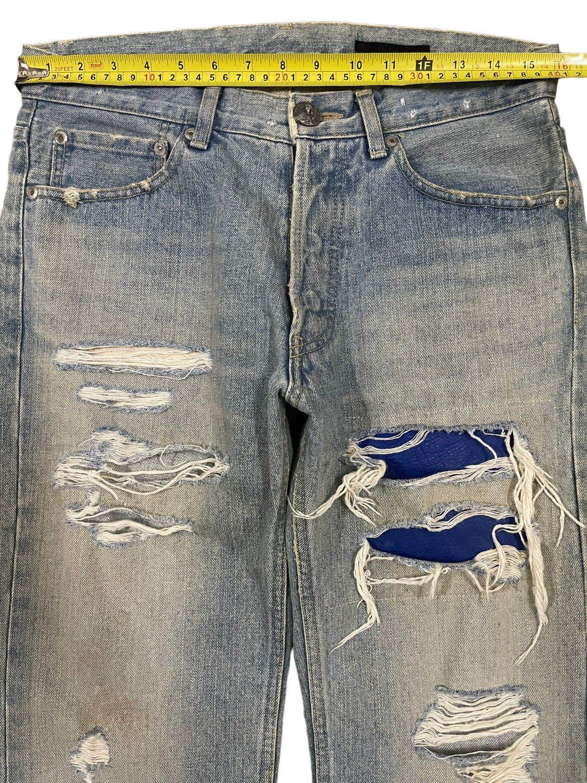 The Viridi-anne Vintage Japan The Viridi Anne Monochrome Distressed Jeans Size US 31 - 10 Thumbnail