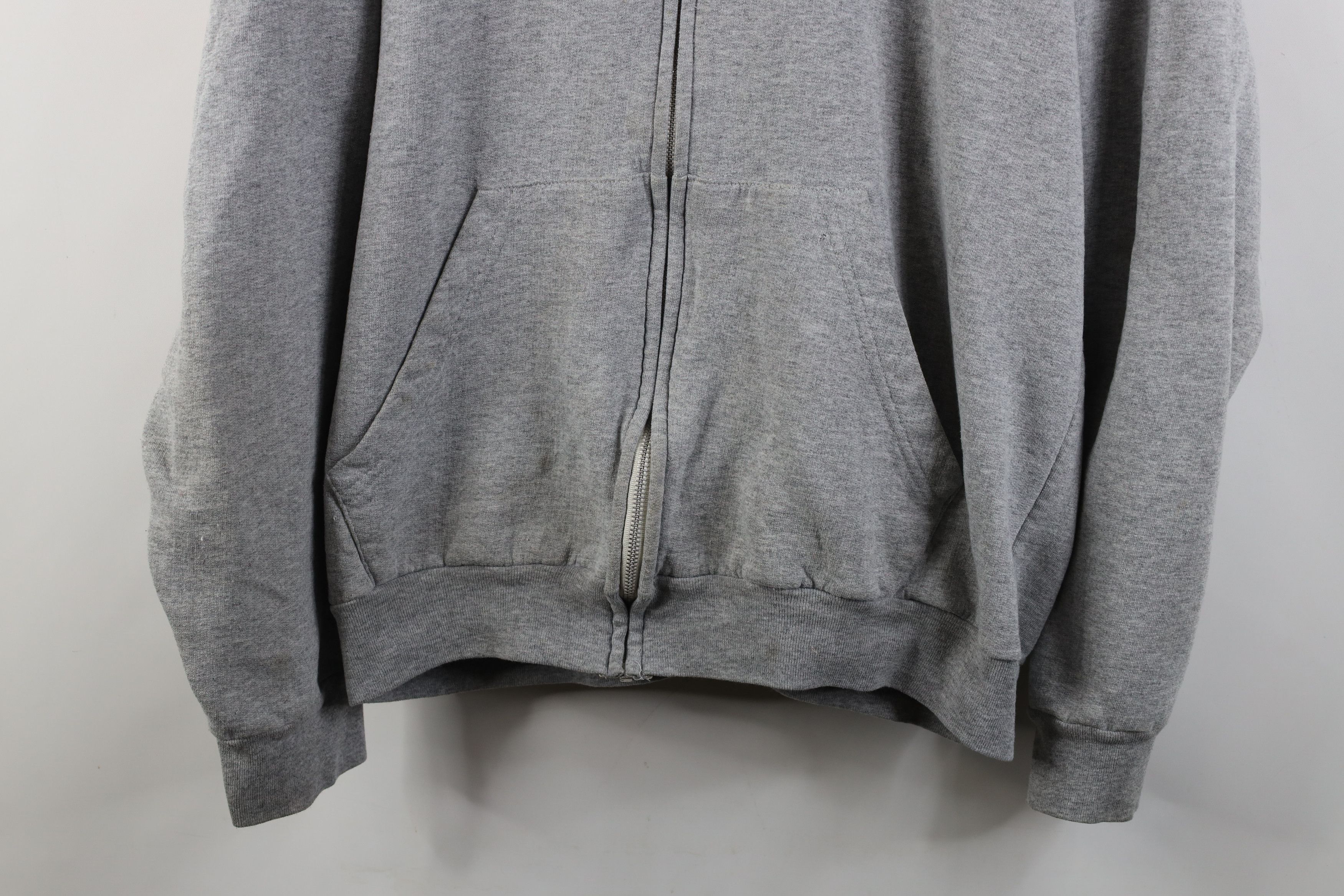 Vintage Vintage 70s Streetwear Full Zip Hoodie Heather Gray USA Size US XXL / EU 58 / 5 - 3 Thumbnail