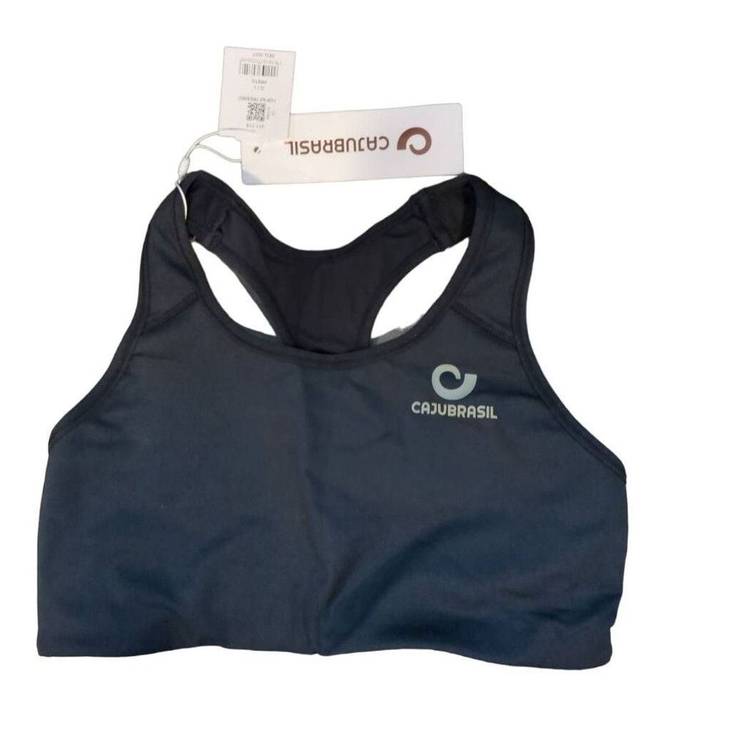 Other Cajubrasil L Athletic Racerback Sport Bra Black Workout Top Size ONE SIZE - 2 Thumbnail