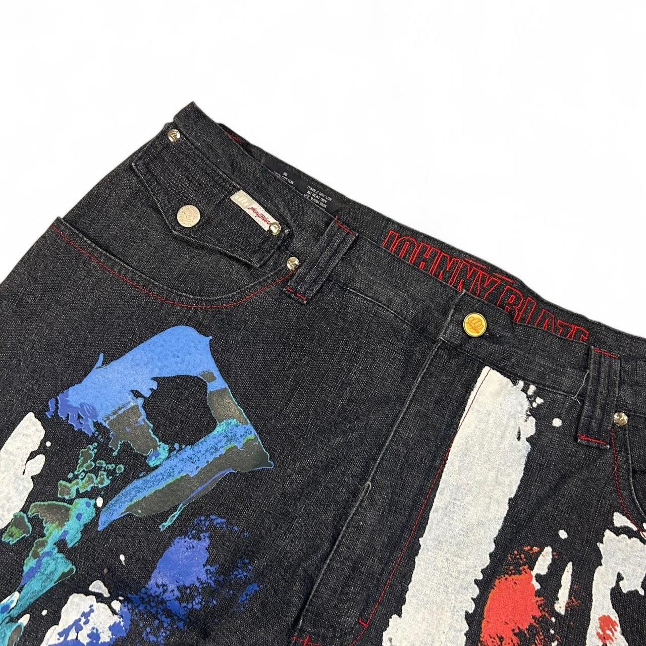 Vintage VTG Johnny Blaze Baggy Embroidered & Painted Jeans Size 38 Size US 38 / EU 54 - 5 Thumbnail