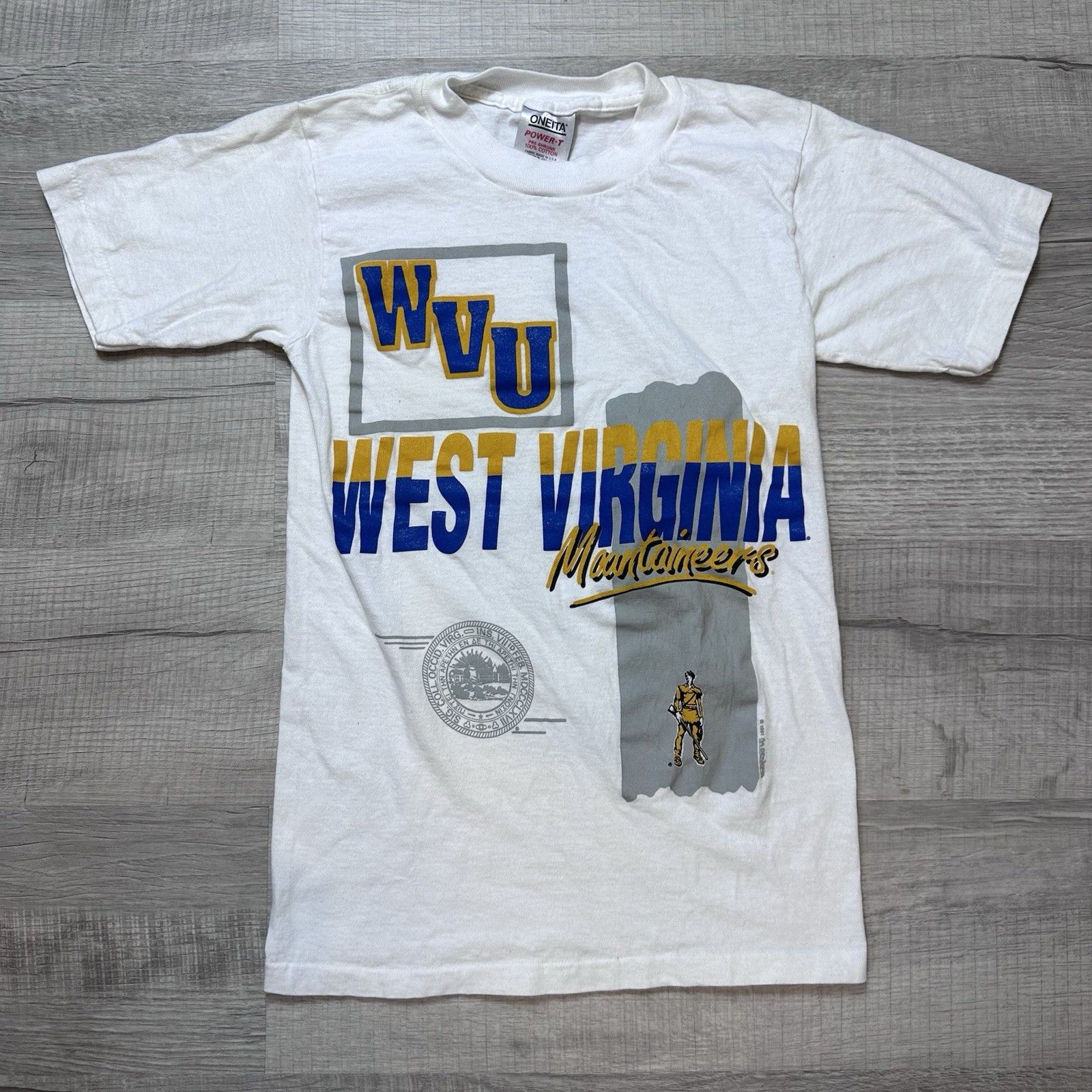 Other Vintage 90s 1991 WVU West Virginia Mountaineers Graphic Tee Size US S / EU 44-46 / 1 - 1 Thumbnail