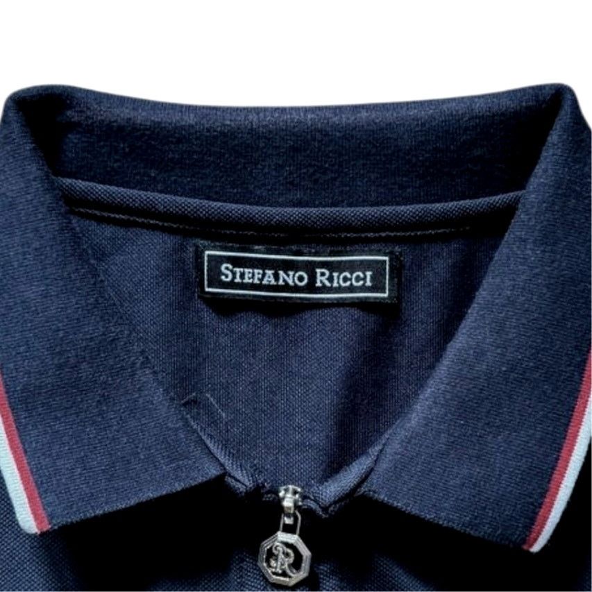 Stefano Ricci Stefano Ricci Navy Blue Polo Shirt | Size M Size US M / EU 48-50 / 2 - 4 Thumbnail