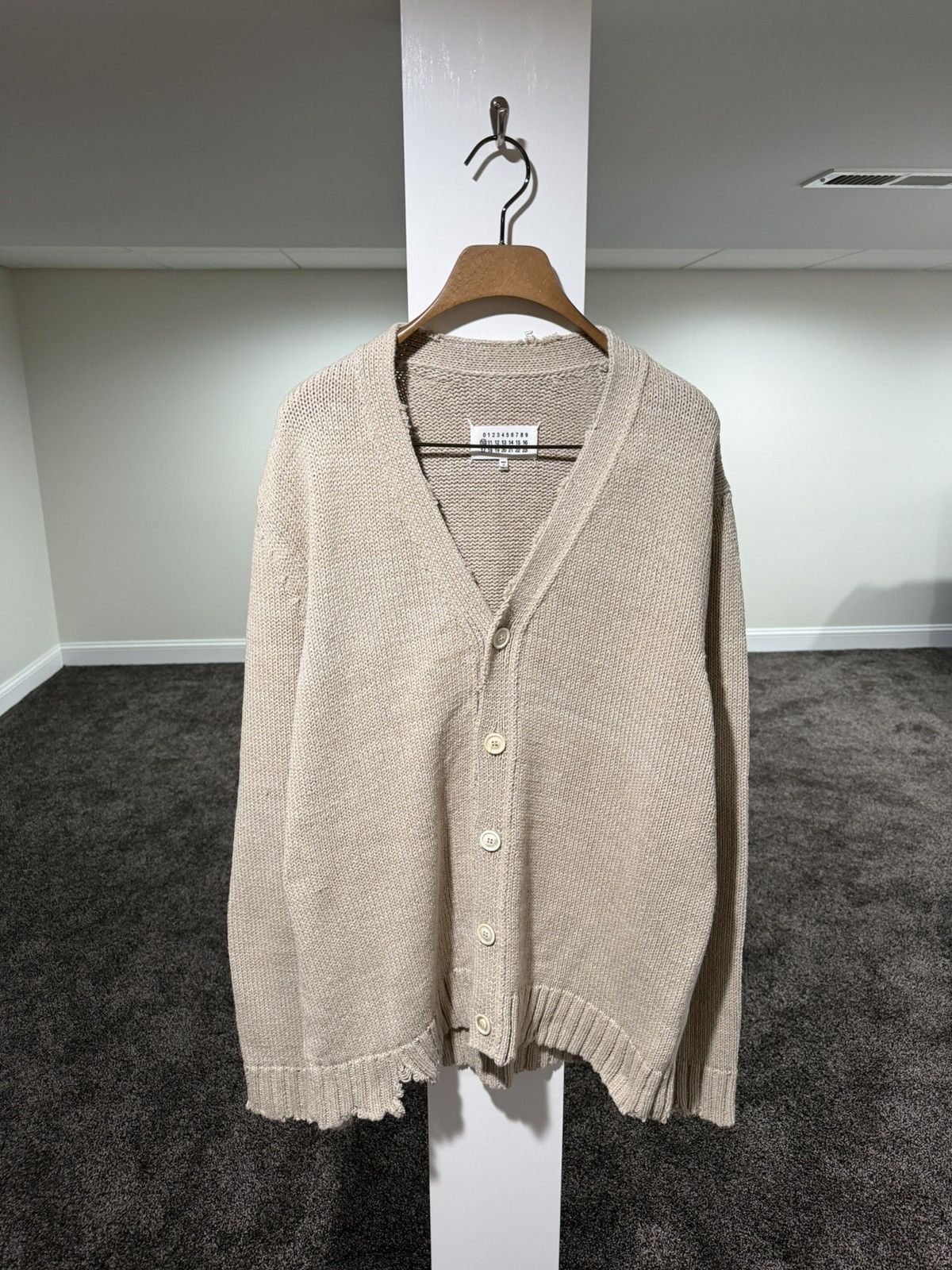 Maison Margiela Maison Margiela SS22 Ditressed Neutrals Cardigan Sweater Size US S / EU 44-46 / 1 - 1 Thumbnail