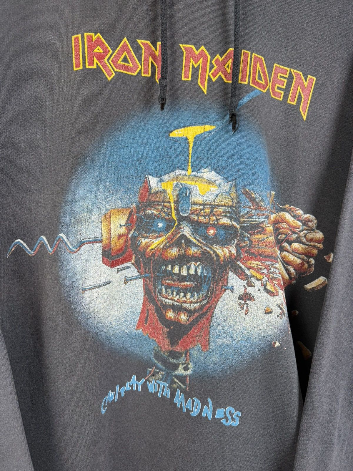Band Tees Iron Maiden Can I Play With Madness Faded Metal Hoodie M Size US M / EU 48-50 / 2 - 2 Thumbnail