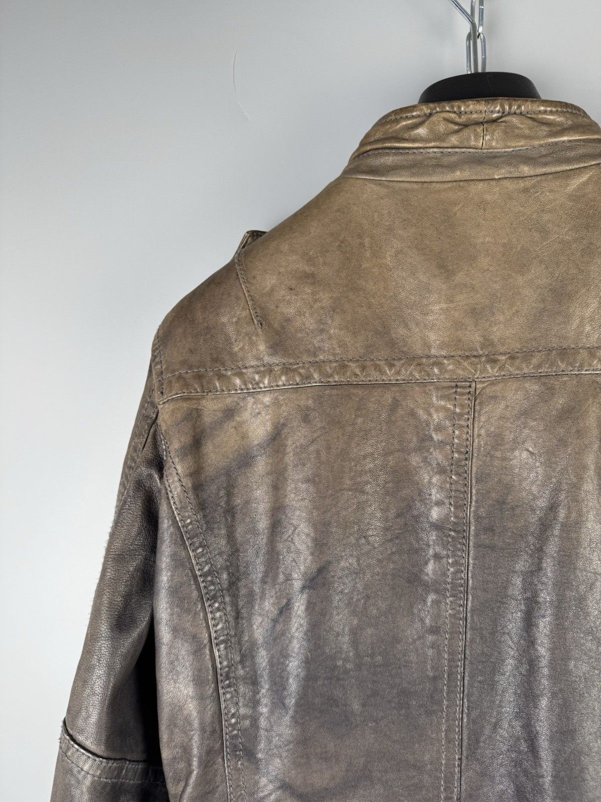 Allsaints AllSaints Post Commander Leather Biker Jacket Brown Womens Size M / US 6-8 / IT 42-44 - 14 Thumbnail