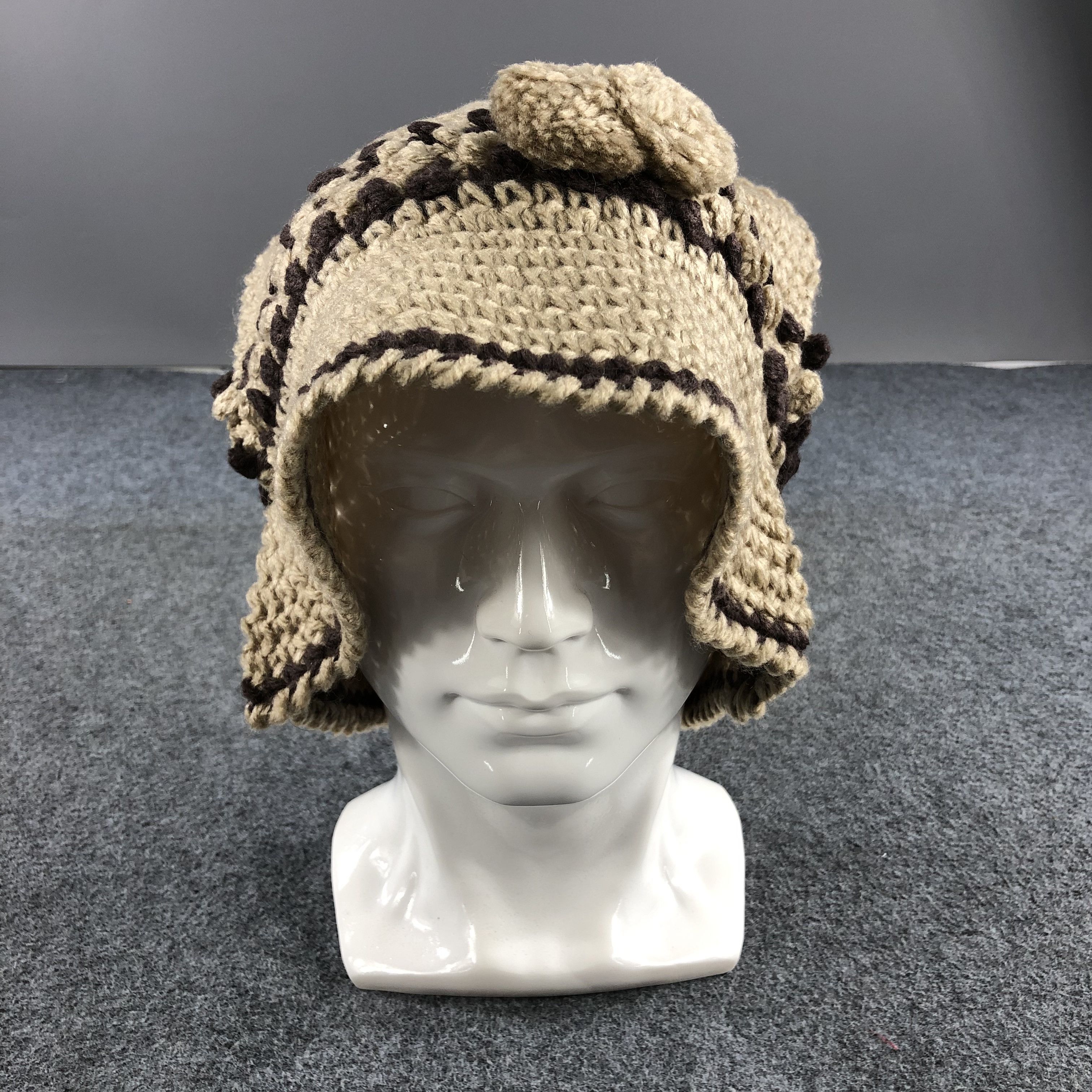 Vintage Knit Crochet Flower Bucket Hat Beanie Snowcap Snow Hat B295 Size ONE SIZE - 1 Thumbnail