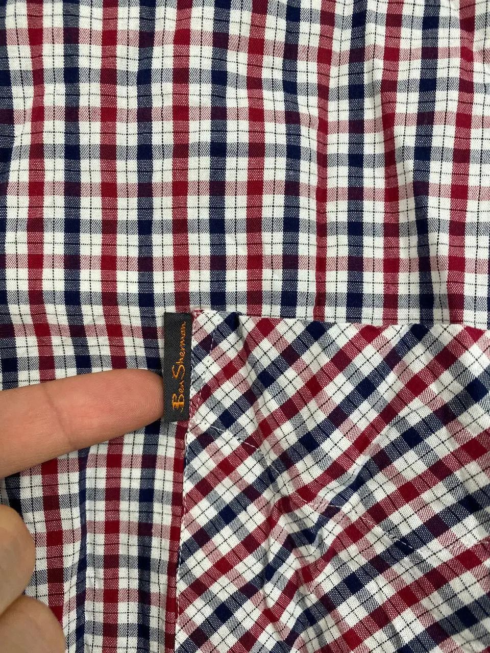 Ben Sherman Vintage Ben Sherman Red Navy Checkered Short Sleeve Shirt Size US XL / EU 56 / 4 - 4 Thumbnail