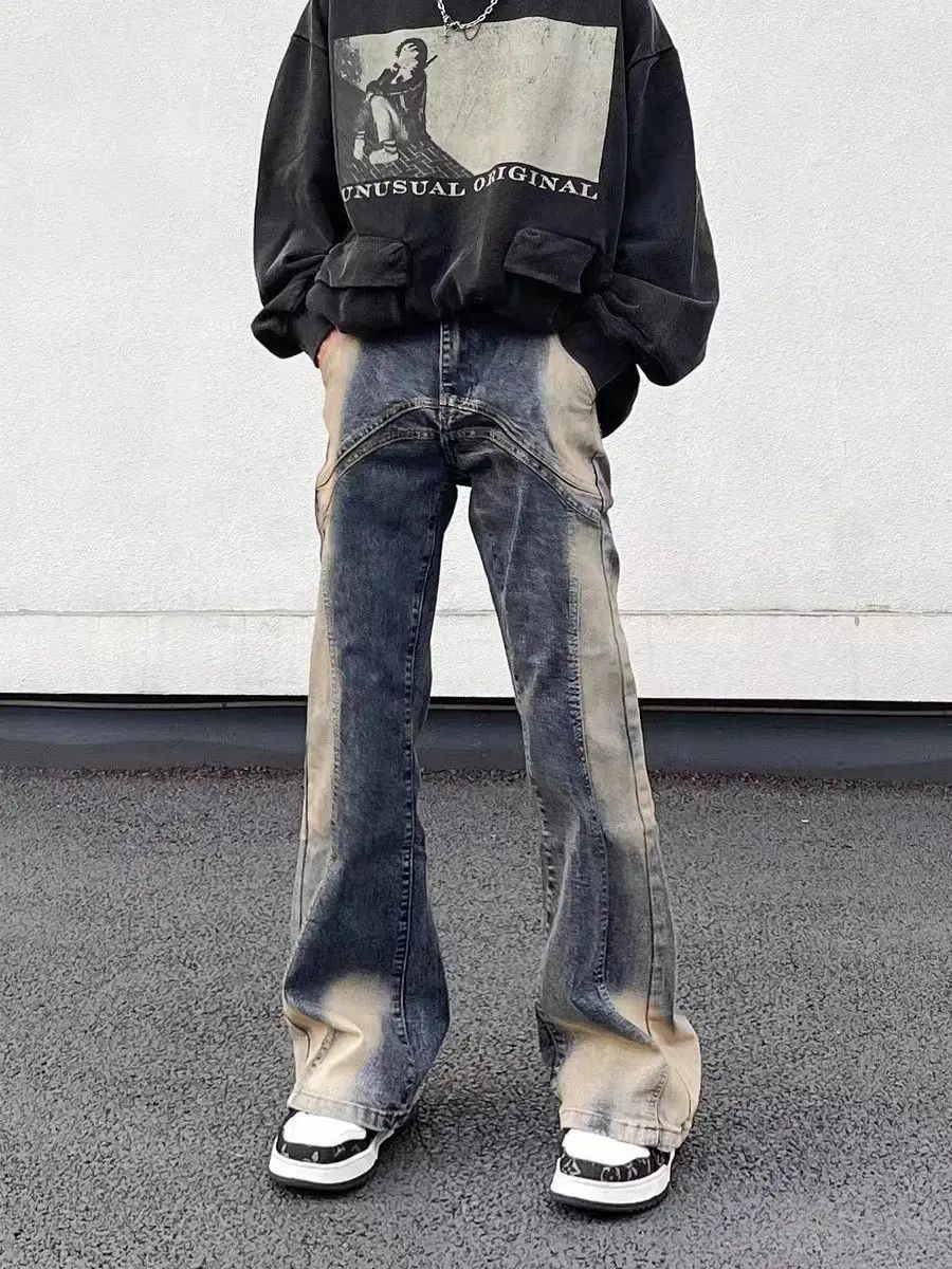 Japanese Brand Vintage washed distressed patchwork jeans Size US 34 / EU 50 - 5 Thumbnail