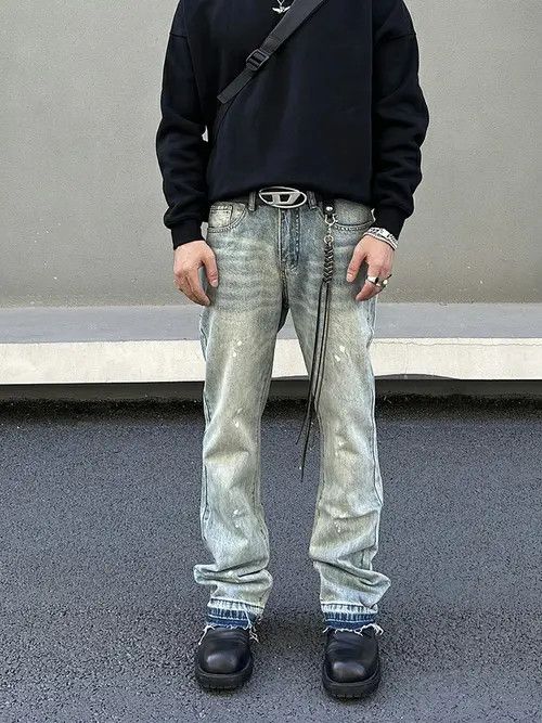 VIBE washed flared paint damaged jeans Size US 28 / EU 44 - 4 Thumbnail