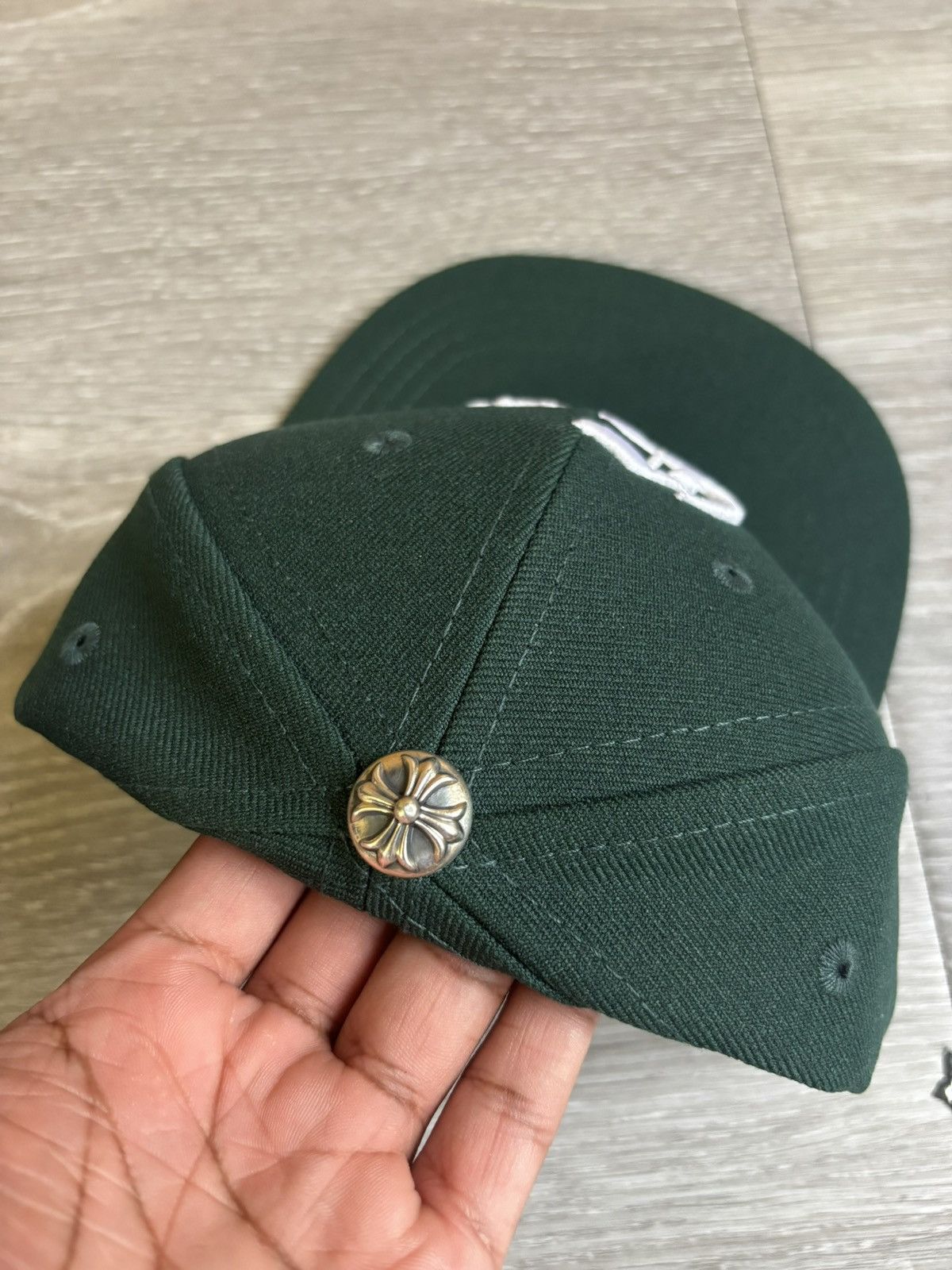 Chrome Hearts Chrome Hearts CH Baseball Cap Green/White Snapback Hat Size ONE SIZE - 3 Thumbnail