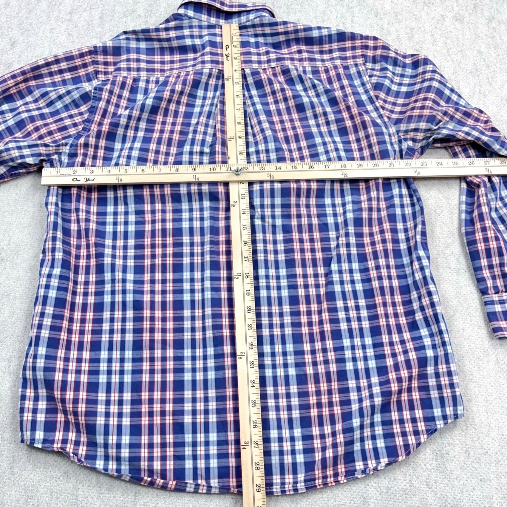 Vineyard Vines Vineyard Vines Shirt Men L Slim Fit Blue Red Plaid Button Up Poplin Whale B1 Size US L / EU 52-54 / 3 - 6 Thumbnail