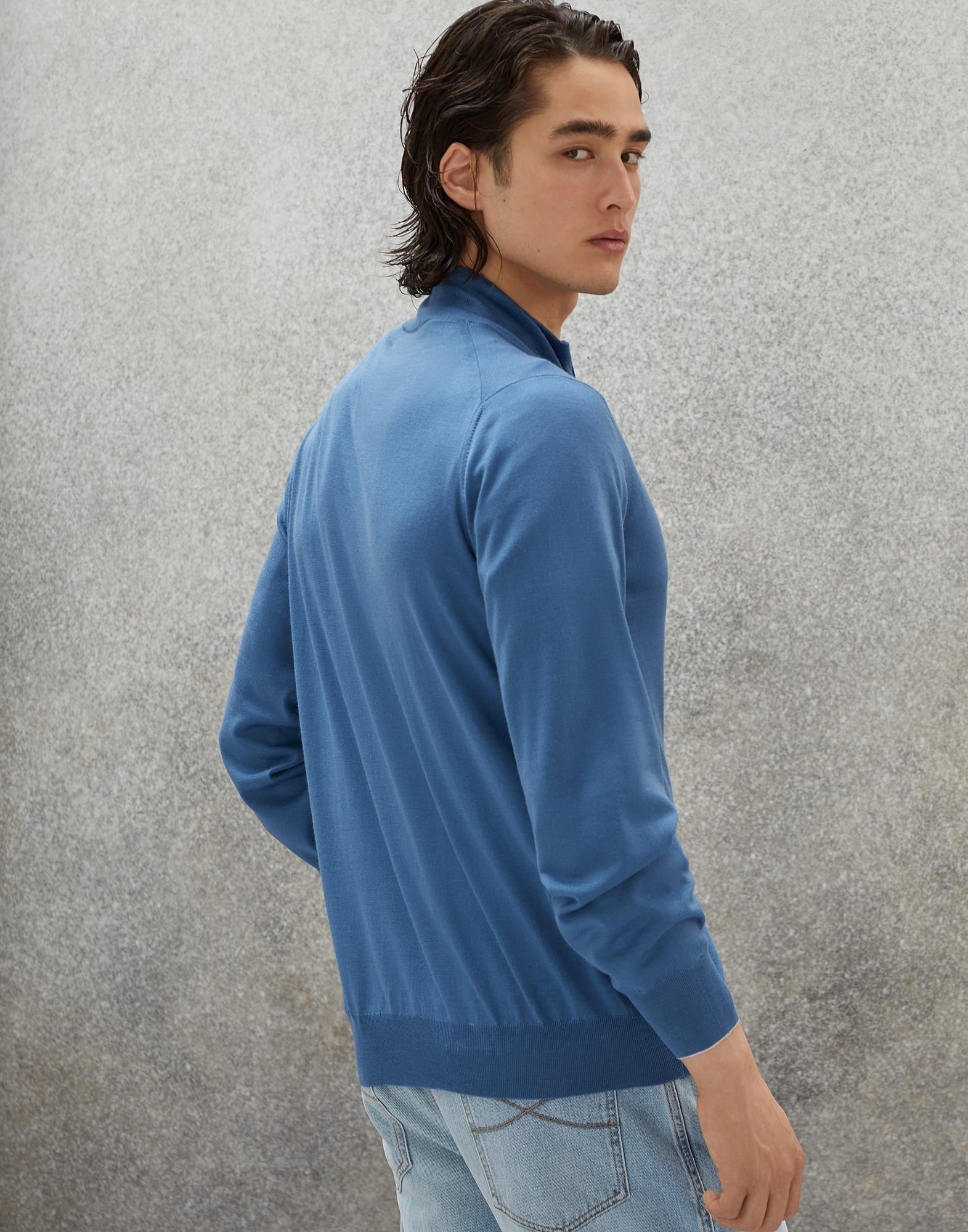 Brunello Cucinelli o1w1db10924 Cardigan in Open Blue Size US XS / EU 42 / 0 - 2 Thumbnail