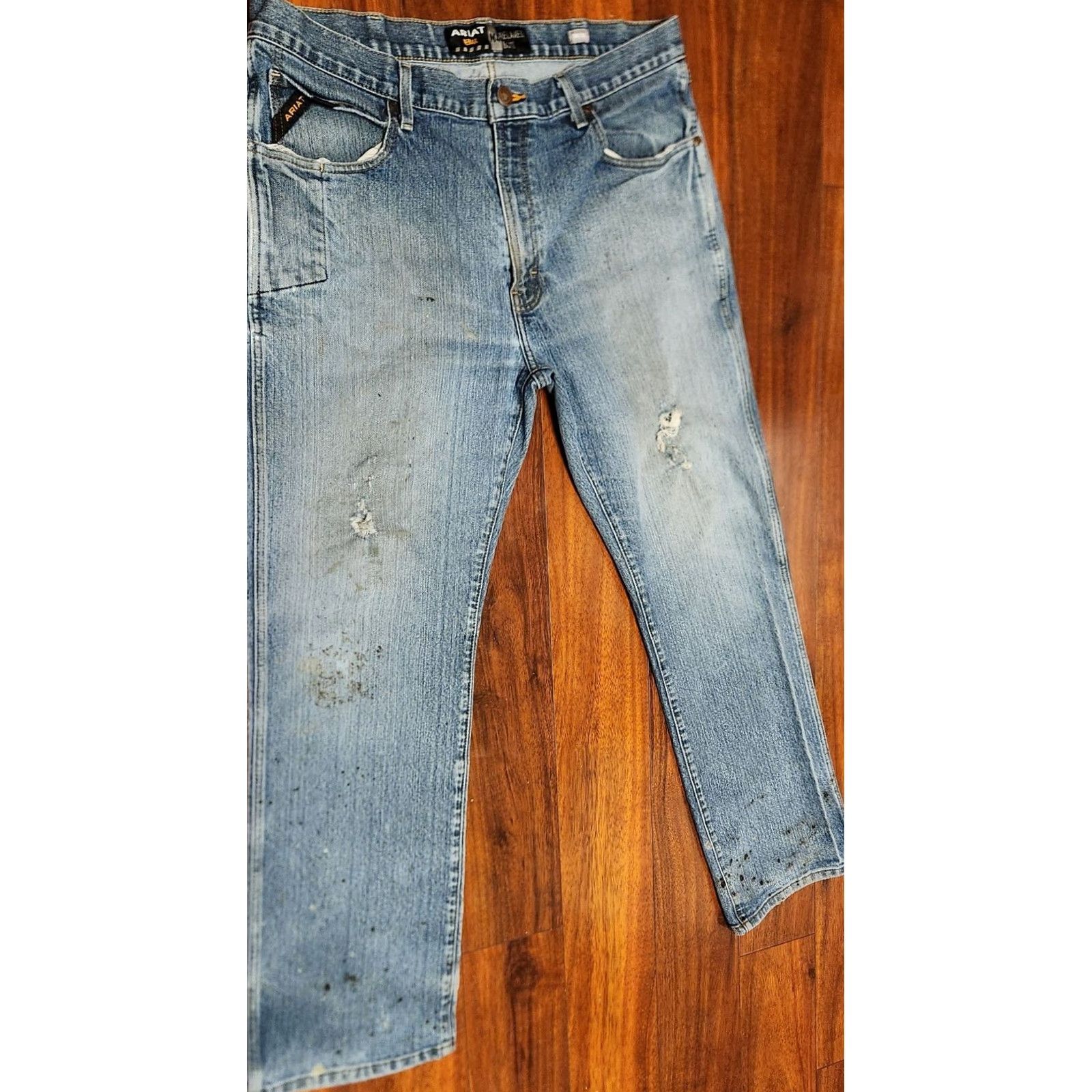 Ariat Ariat Bootcut Jeans Men's 38x32 Rebar M4 Relaxed Dura Stretch Basic Carbine Wash Jeans Size US 38 / EU 54 - 4 Thumbnail