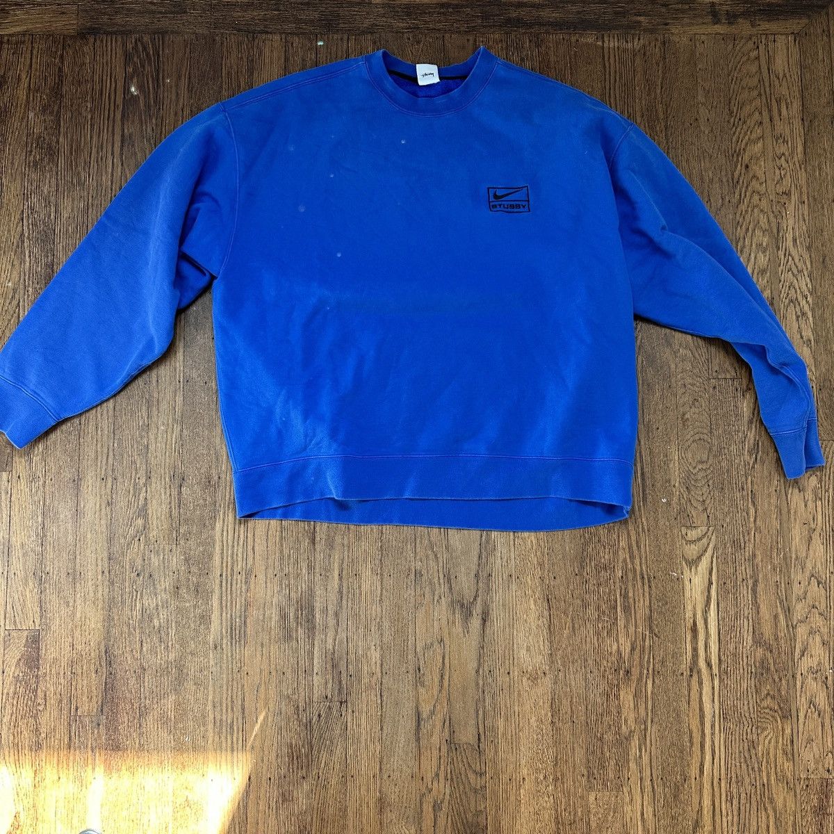 Nike Stussy x Nike Garment Dyed Royal Blue Sweater | Grailed