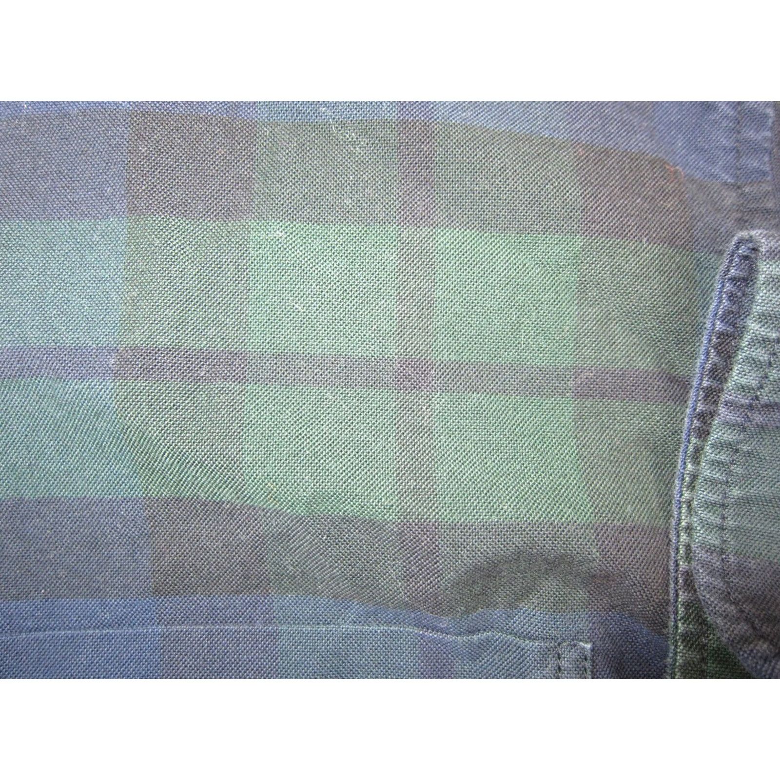 J.Crew VINTAGE J.CREW Shirt Mens Large Green Blue Black Watch Plaid Cotton Oxford 90s Slim Fit Size US L / EU 52-54 / 3 - 3 Thumbnail