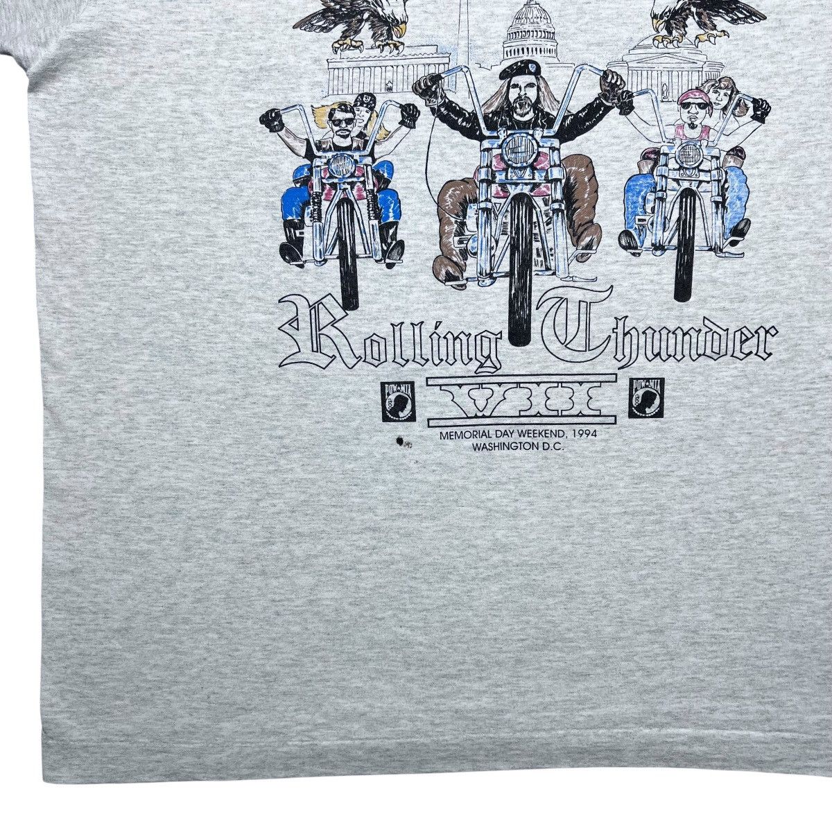 Vintage 1994 Rolling Thunder Freedom Ride POW MIA Memorial Day Tee Size US XL / EU 56 / 4 - 7 Thumbnail