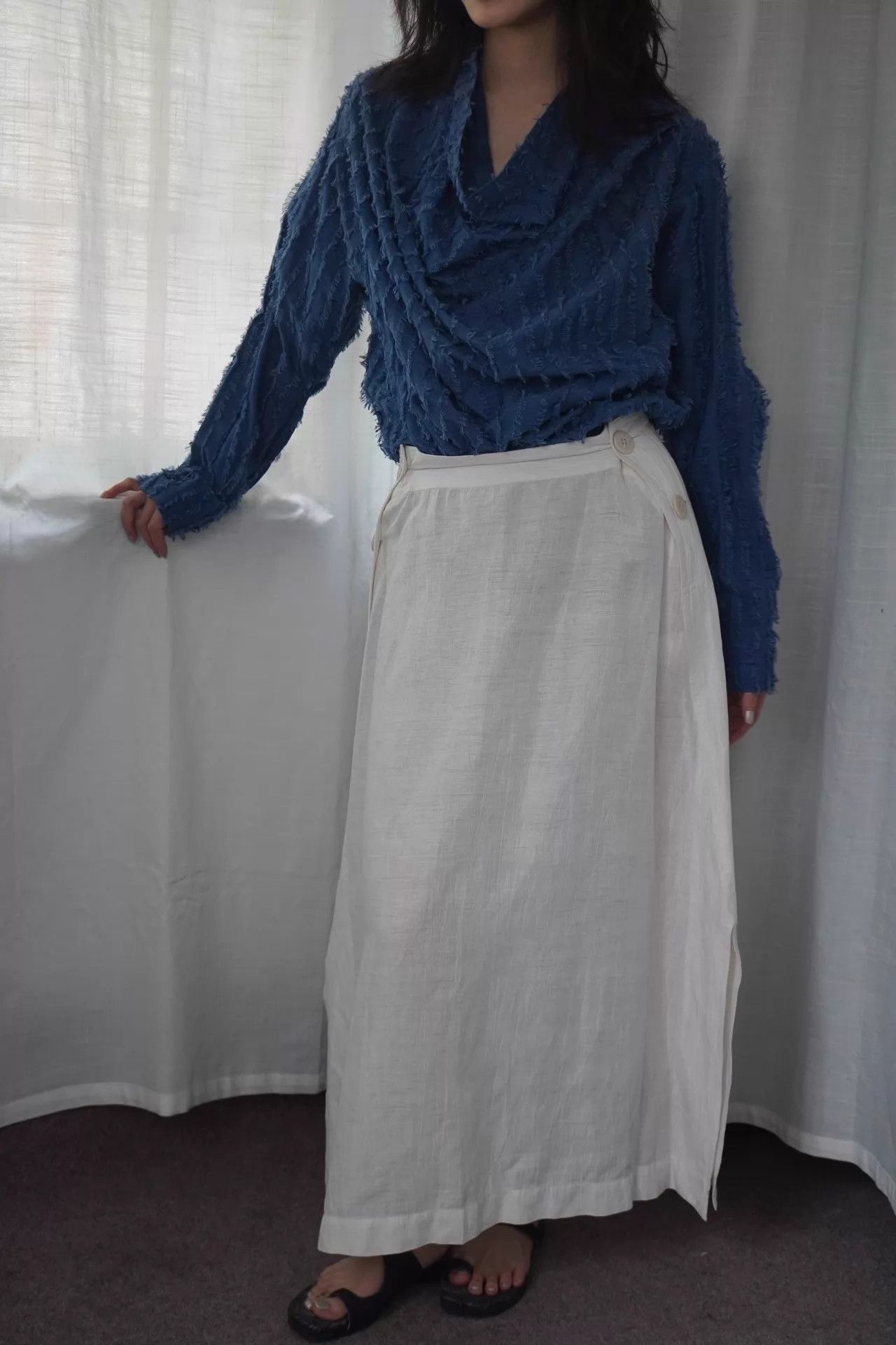 Issey Miyake Issey Miyake 1994ss White Linen 4-button Skirt M Size 27" / US 4 / IT 40 - 2 Thumbnail
