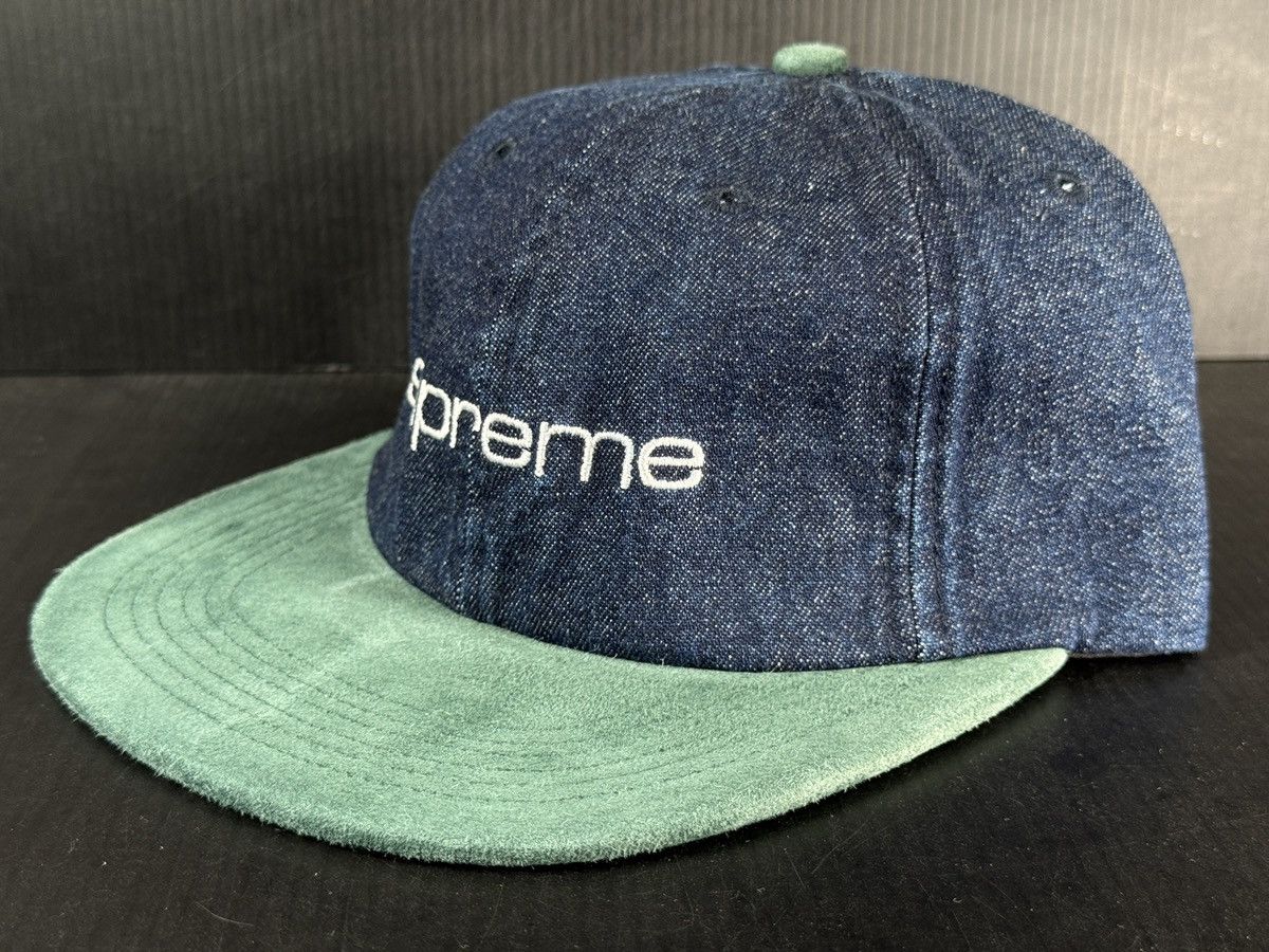 Supreme SUPREME SS18 DENIM SUEDE COMPACT LOGO 6 PANEL HAT BRAND NEW Size ONE SIZE - 3 Thumbnail