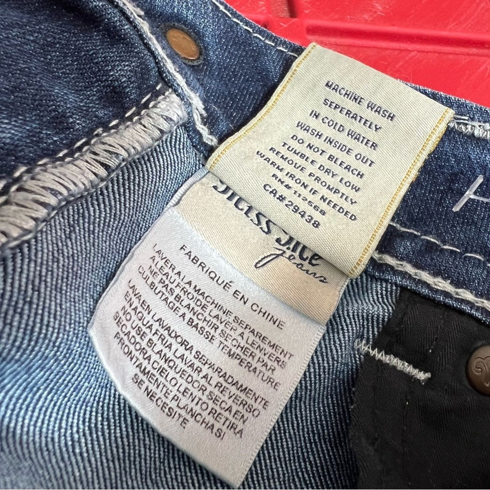 Miss Me Miss Me JP5445T3 Women 28 Dark Wash Cross Straight Leg Jeans Size 28" / US 6 / IT 42 - 8 Thumbnail