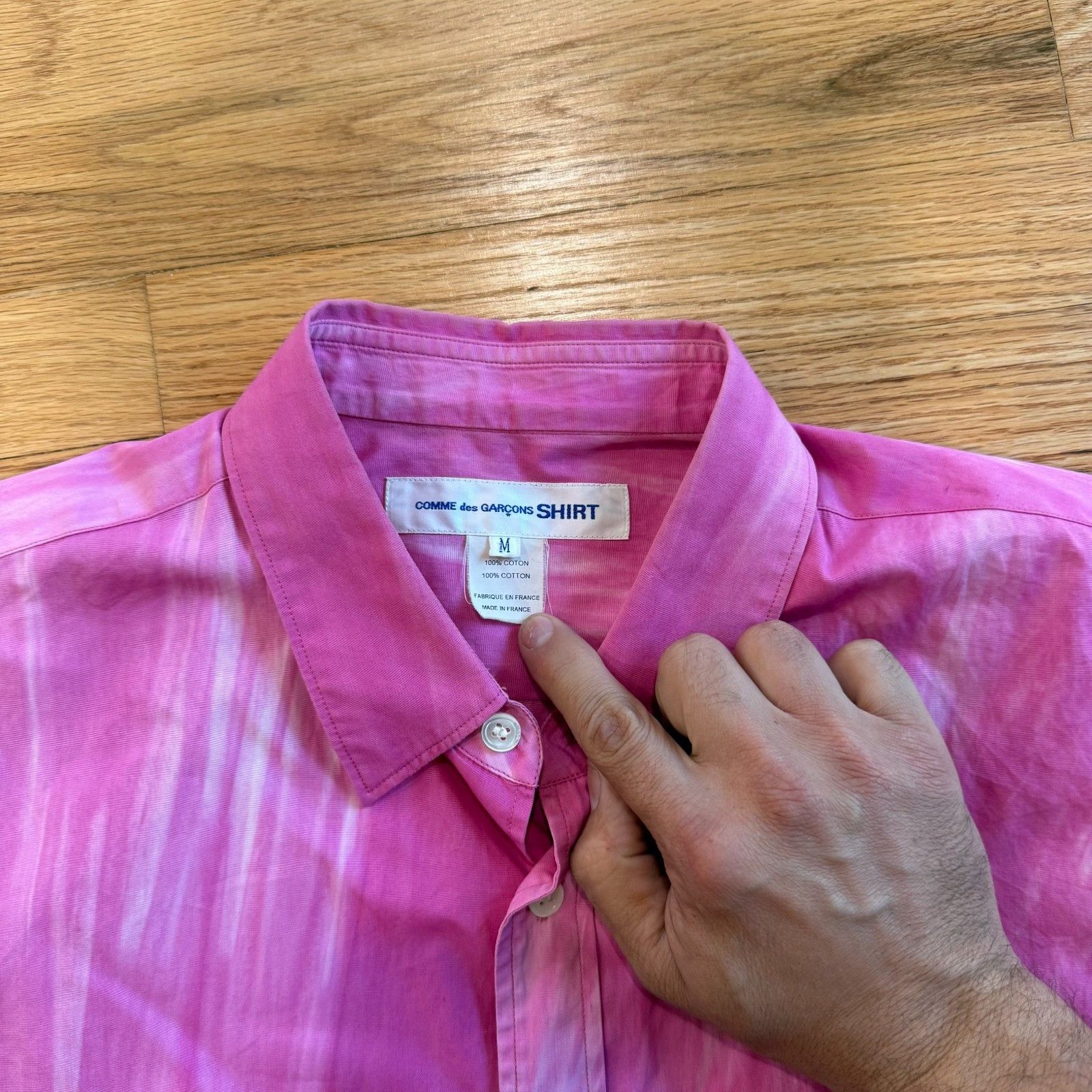 Comme des Garcons Comme Des Garcons Shirt S24009 Pink Tye Dye Button Up Size US M / EU 48-50 / 2 - 3 Thumbnail