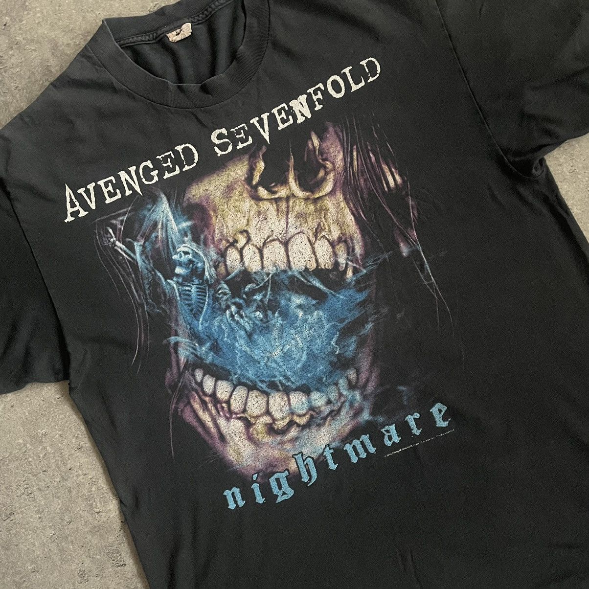 Band Tees × Vintage Avenged Sevenfold Tour T Shirt Adult Black Nightmare Size US L / EU 52-54 / 3 - 2 Thumbnail